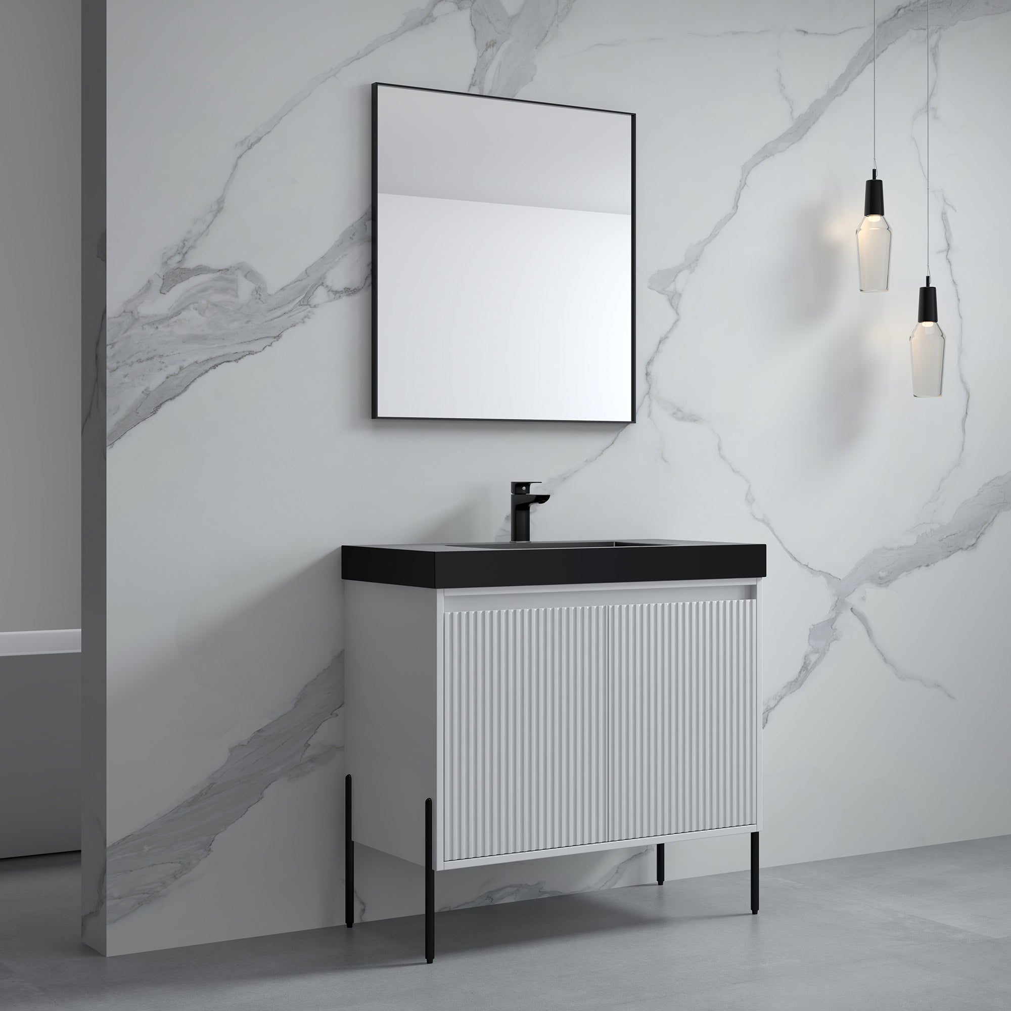 Topmount Bathroom Black Resin Basin 000 3618BP-BL