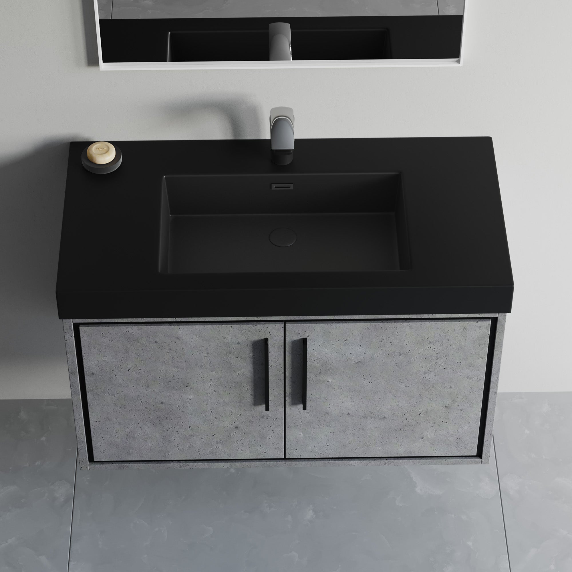 Topmount Bathroom Black Resin Basin 000 3618BP-BL