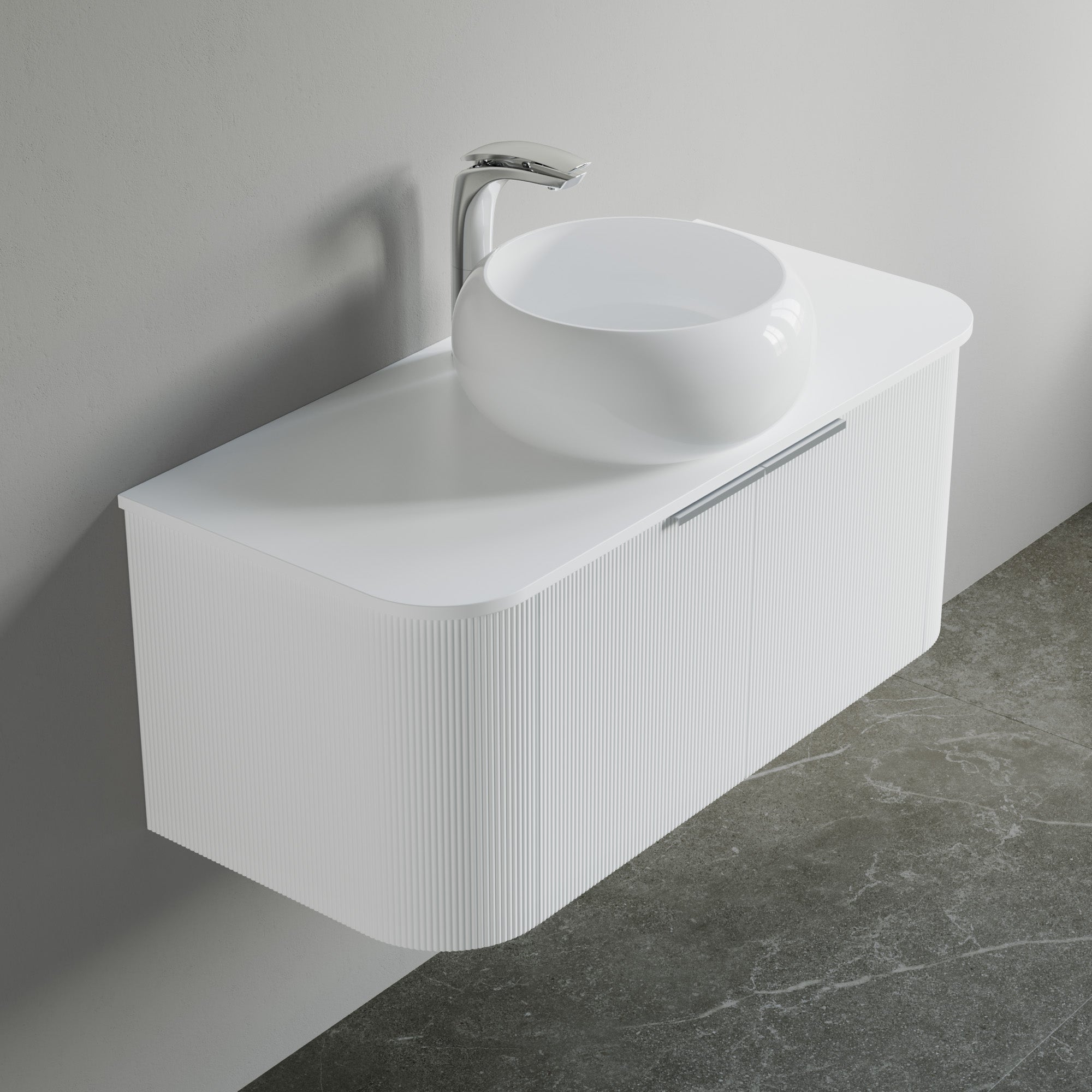 Sintered Stone Rounded Vessel Sink Top-000 4218 01CR