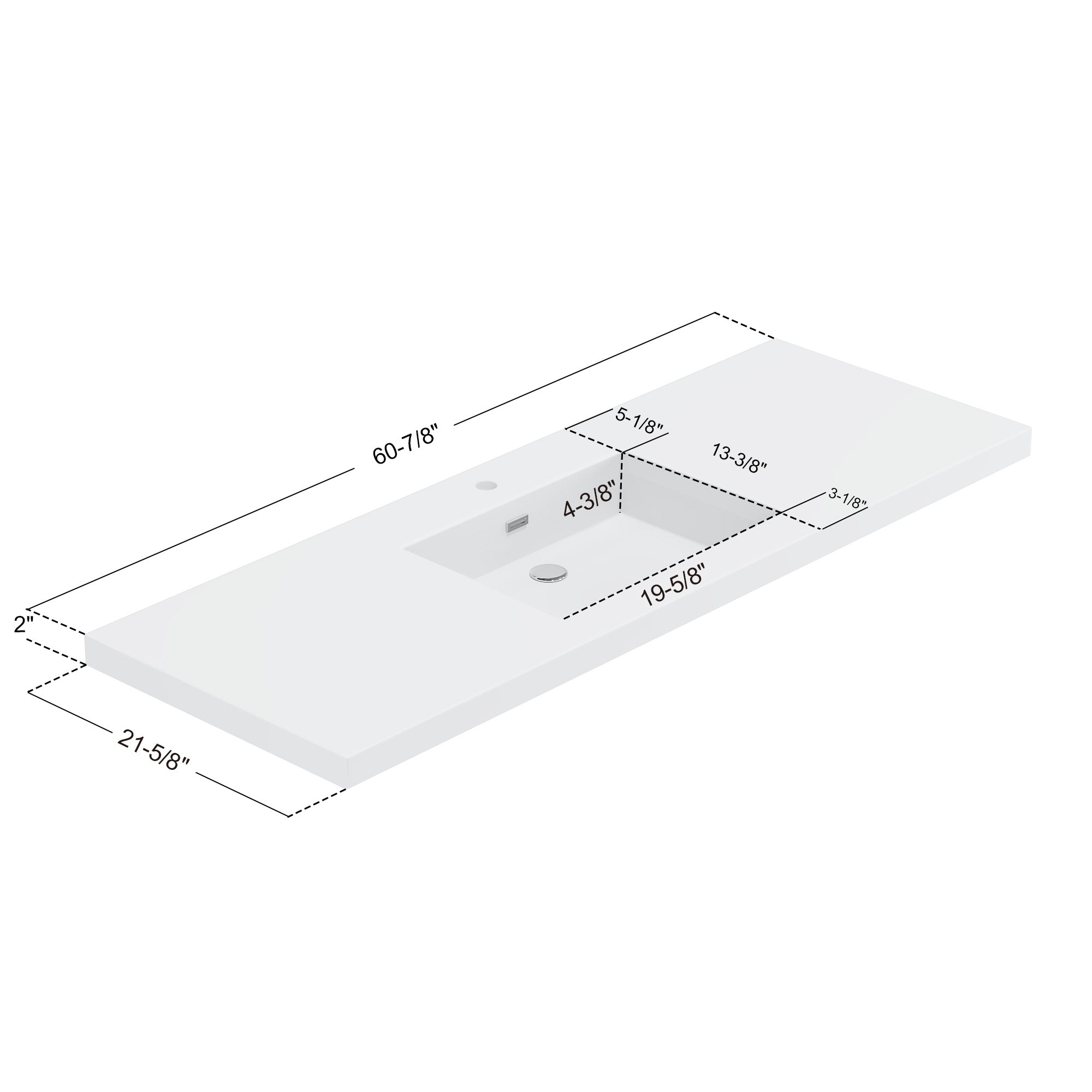 Topmount Bathroom Resin Basin 000 6122BPS