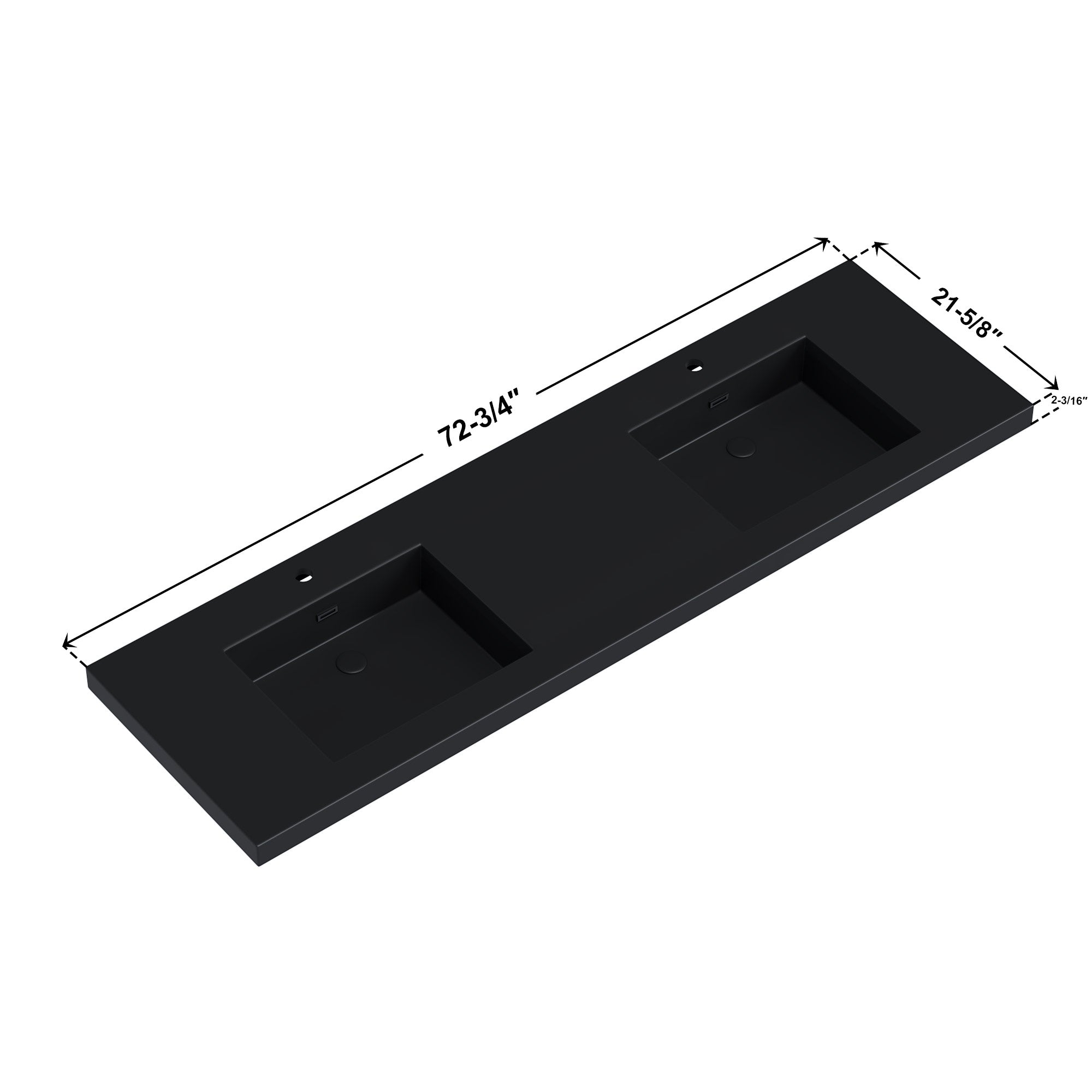 Topmount Bathroom Resin Basin 000 7322BP-BL