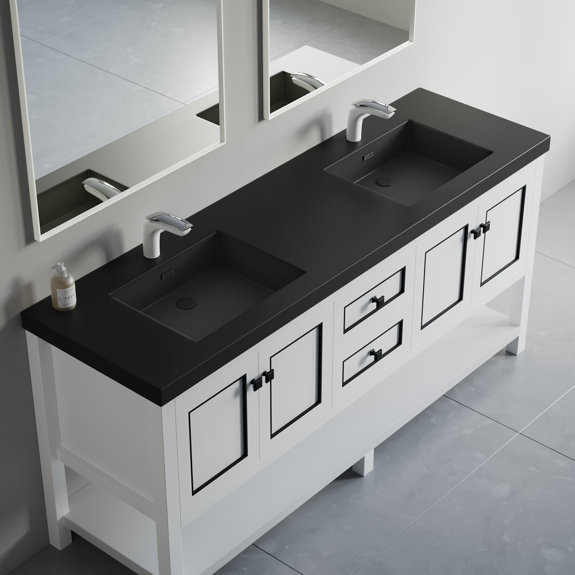 Topmount Bathroom Resin Basin 000 7322BP-BL