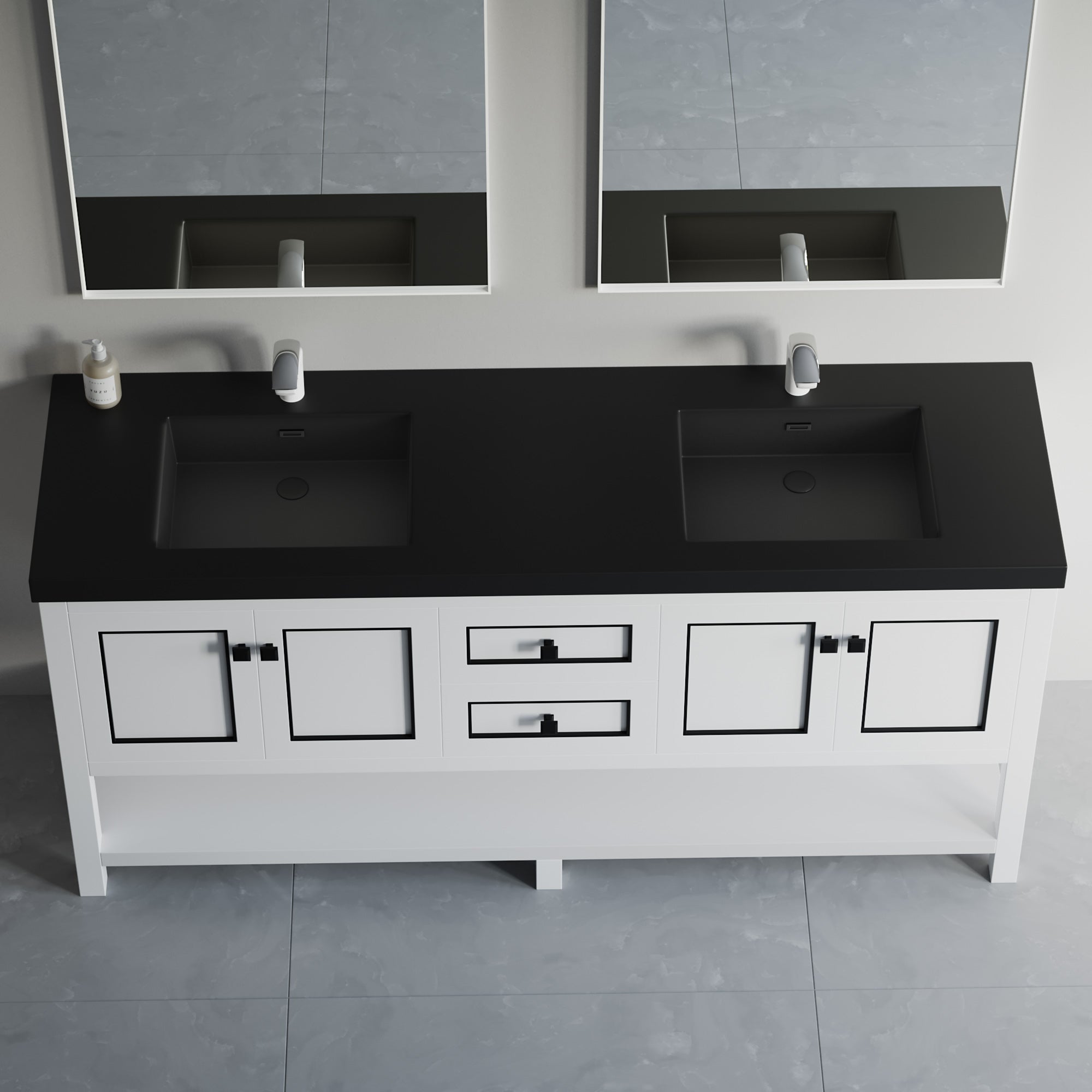 Topmount Bathroom Resin Basin 000 7322BP-BL