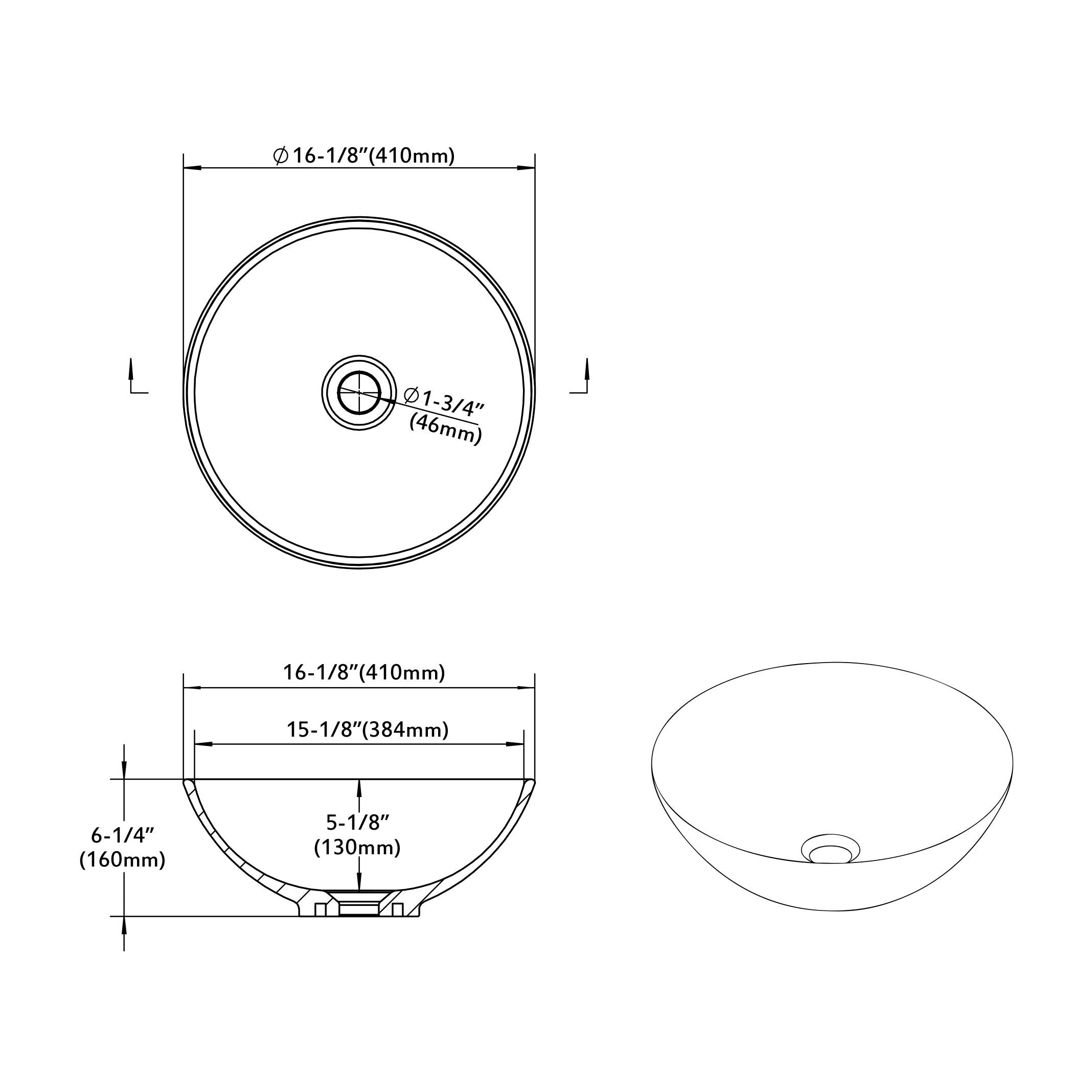 Bathroom Vessel Sink 000 1616 10