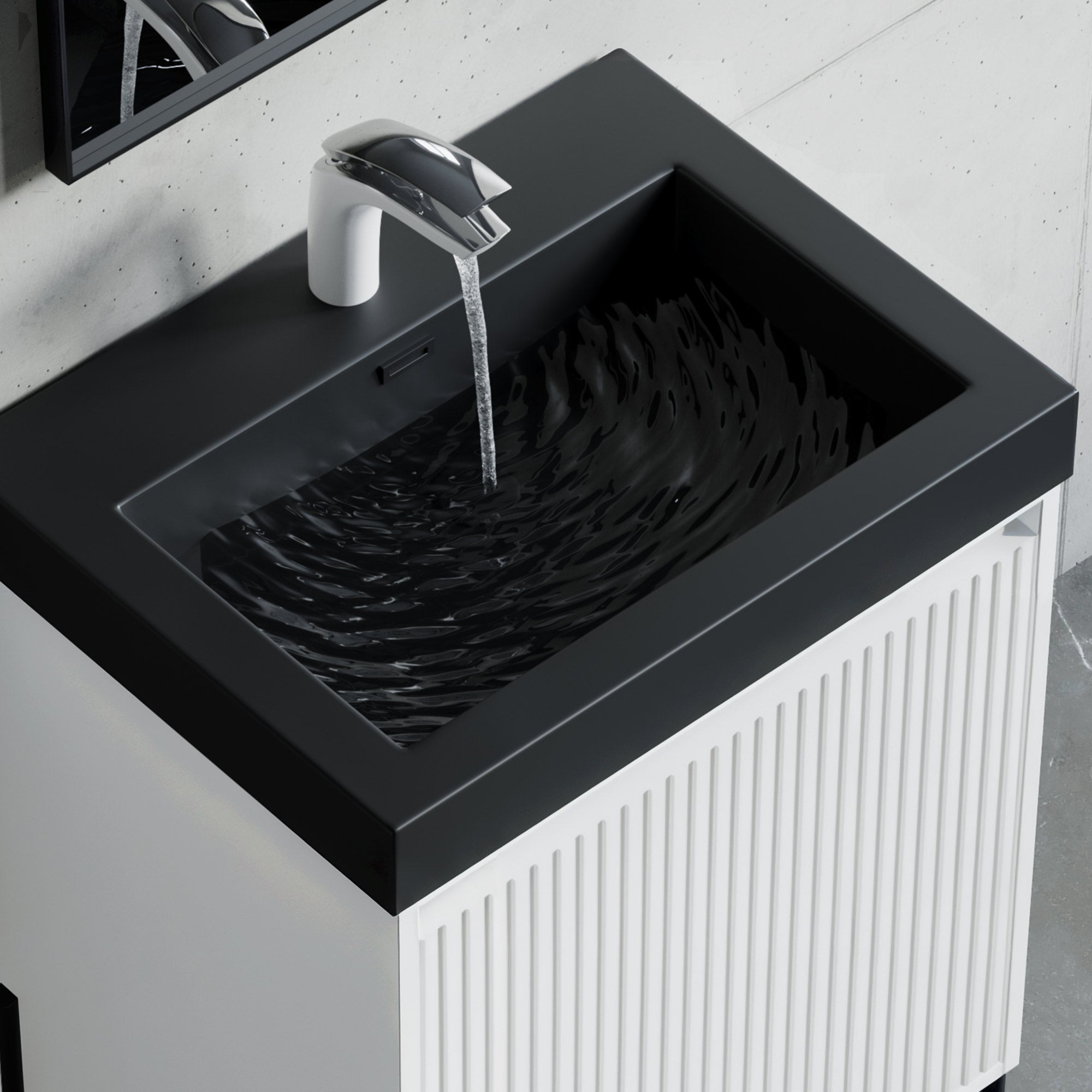 Topmount Bathroom Black Resin Basin 000 2418BP-BL