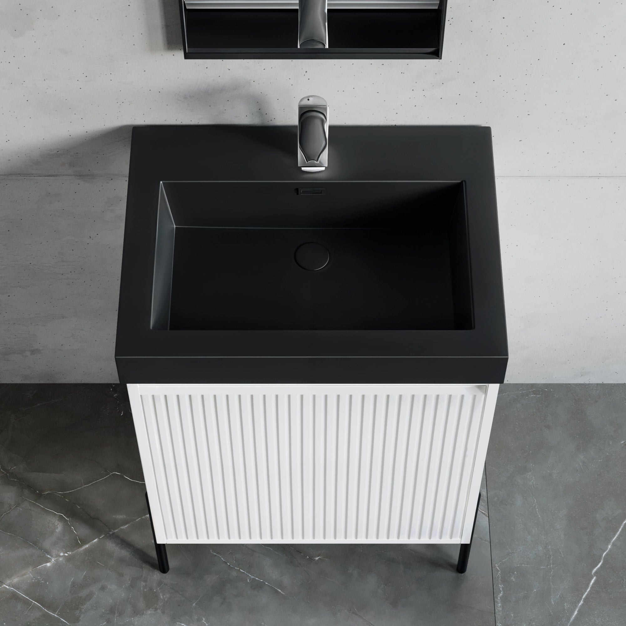 Topmount Bathroom Black Resin Basin 000 2418BP-BL