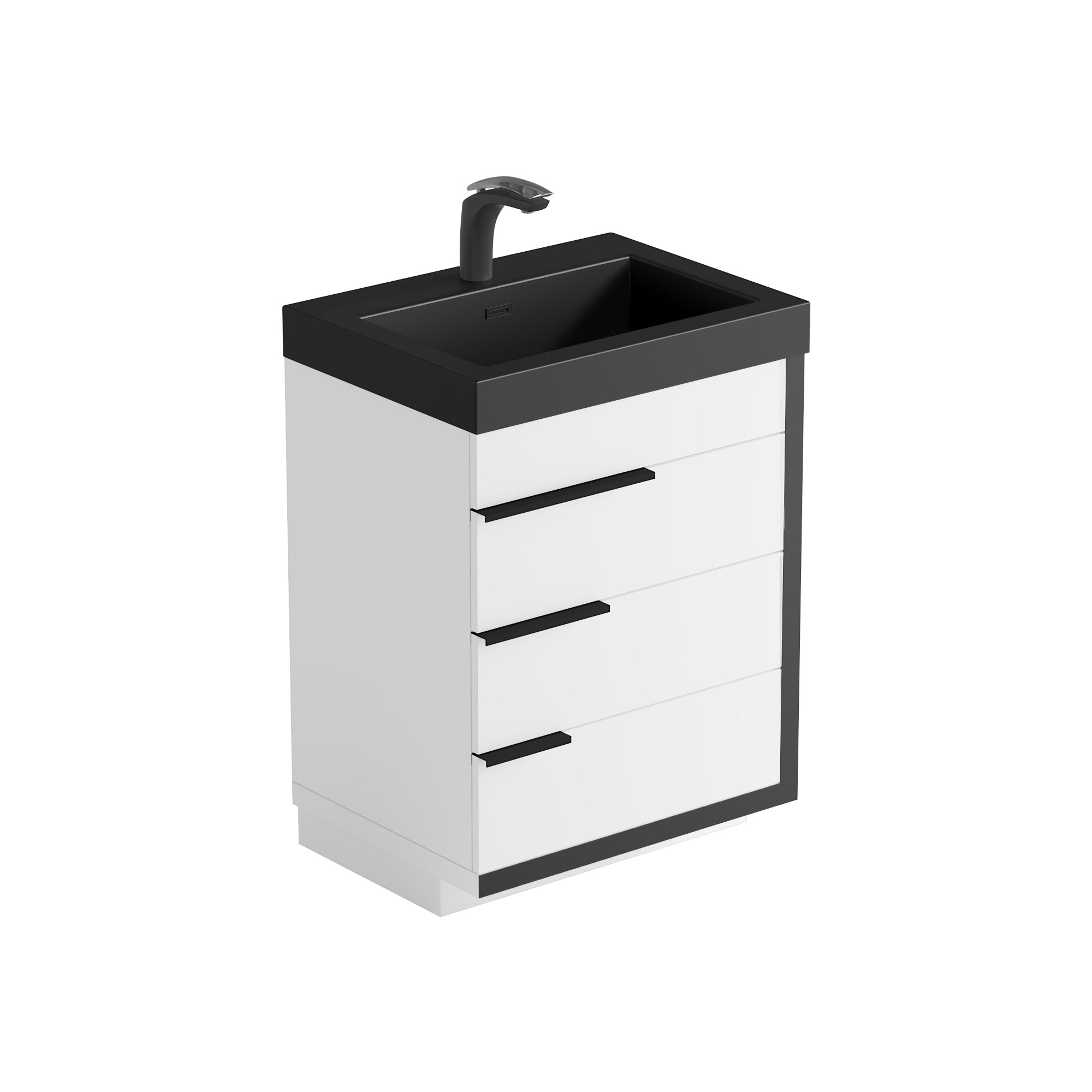 Topmount Bathroom Black Resin Basin 000 2418BP-BL