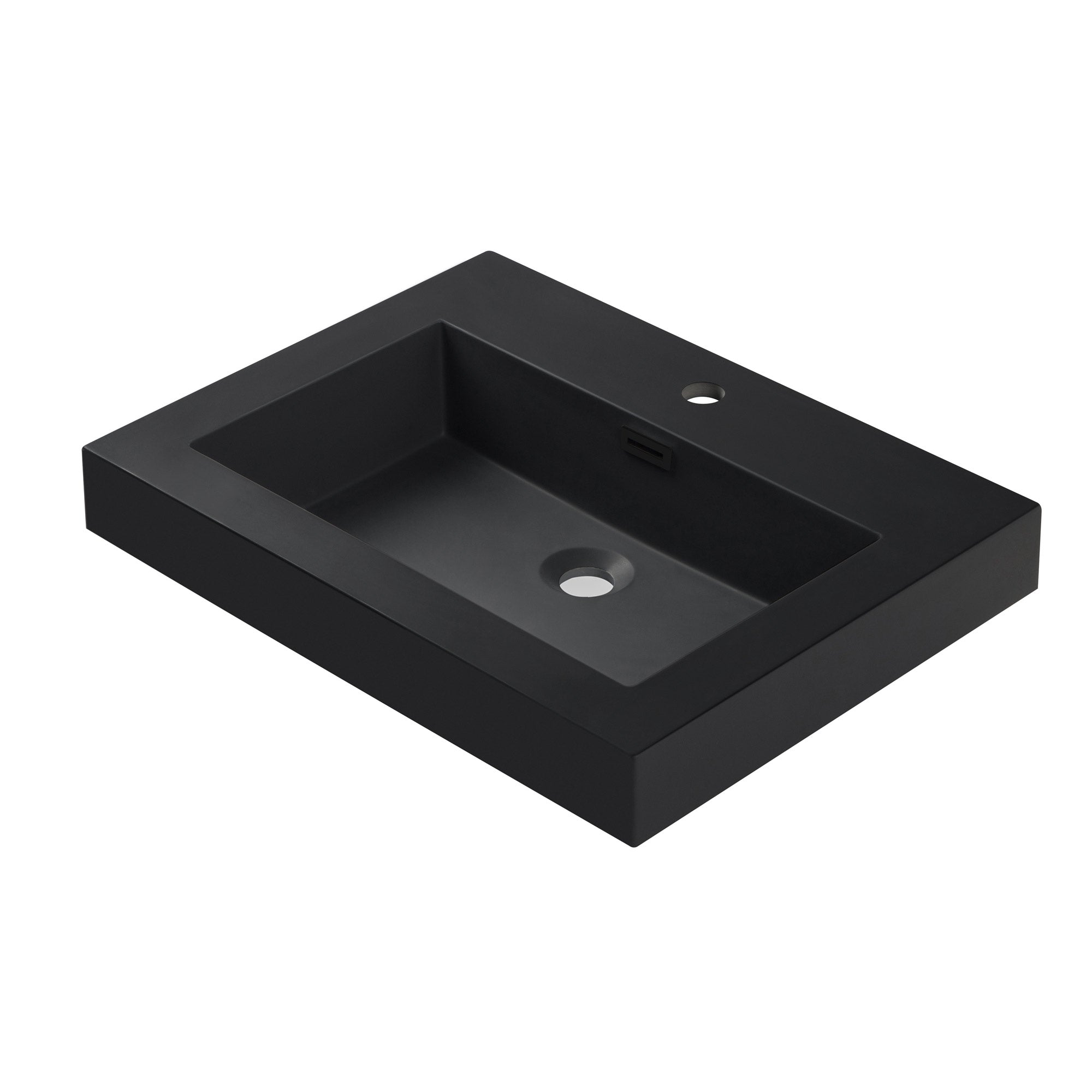 Topmount Bathroom Black Resin Basin 000 2418BP-BL