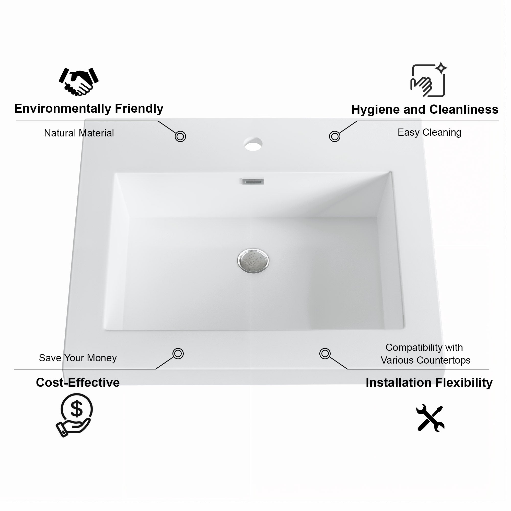 Topmount Bathroom Resin Basin 000 2522BP