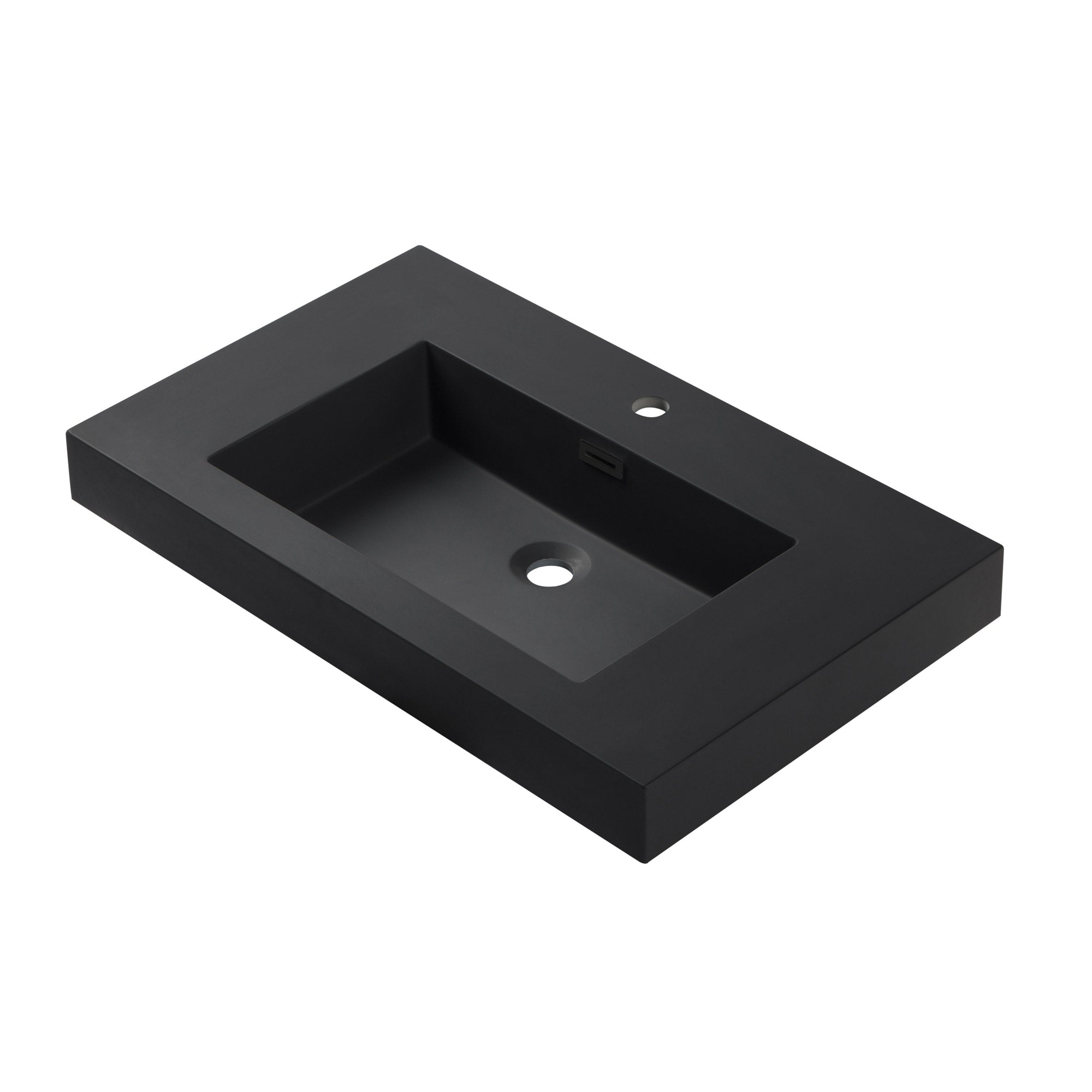 Topmount Bathroom Black Resin Basin 000 3018BP-BL