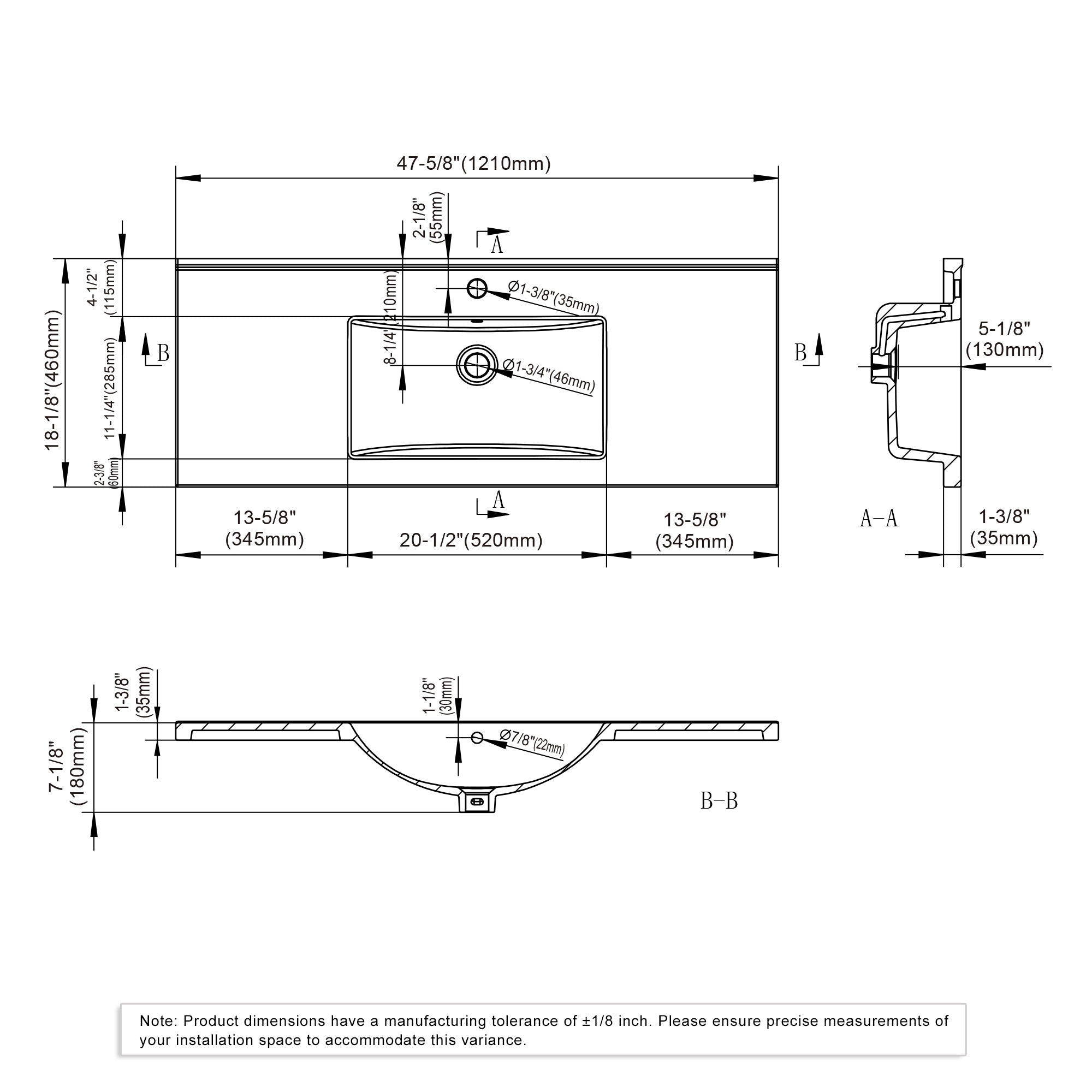 Topmount Bathroom Ceramic Basin 000 4818BT