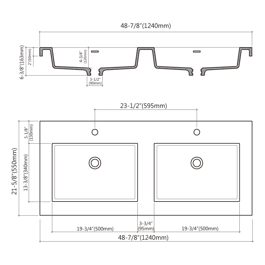 Topmount Bathroom Resin Basin 000 4922BP-MG
