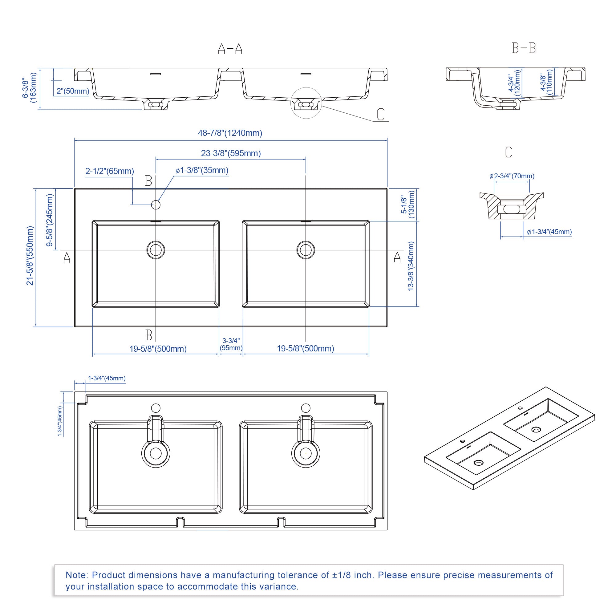 Topmount Bathroom Resin Basin 000 4922BP