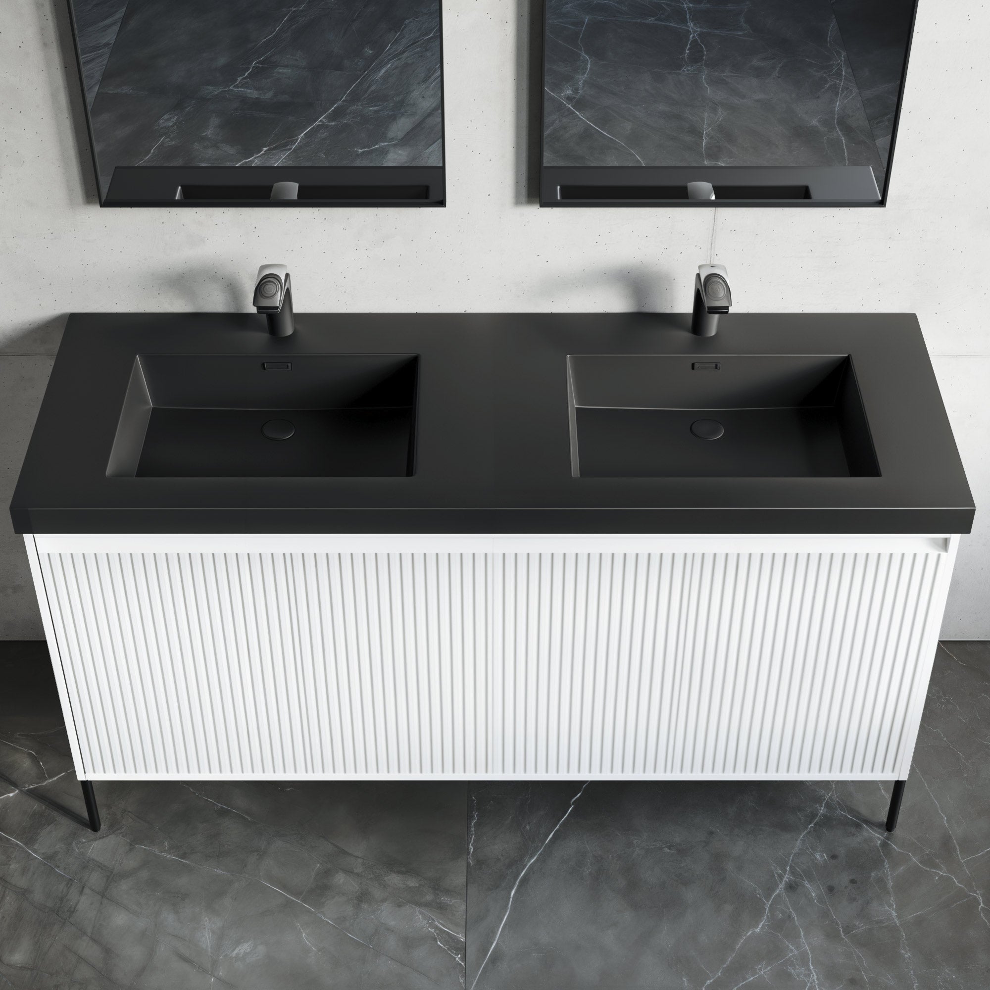 Topmount Bathroom Black Resin Basin 000 6122BP-BL
