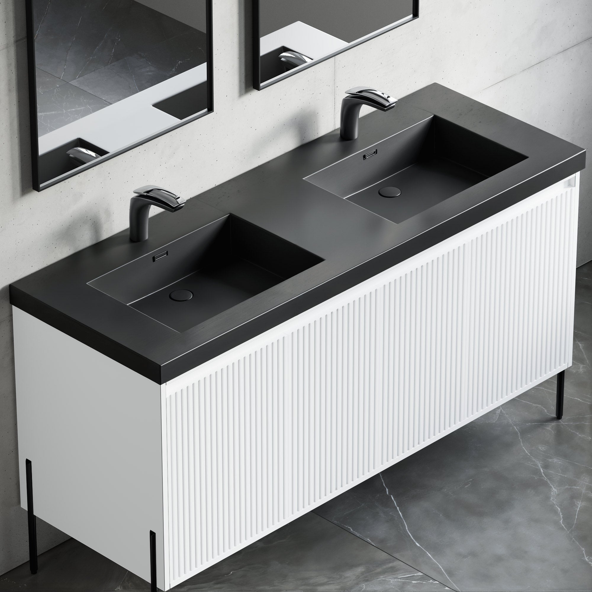 Topmount Bathroom Black Resin Basin 000 6122BP-BL