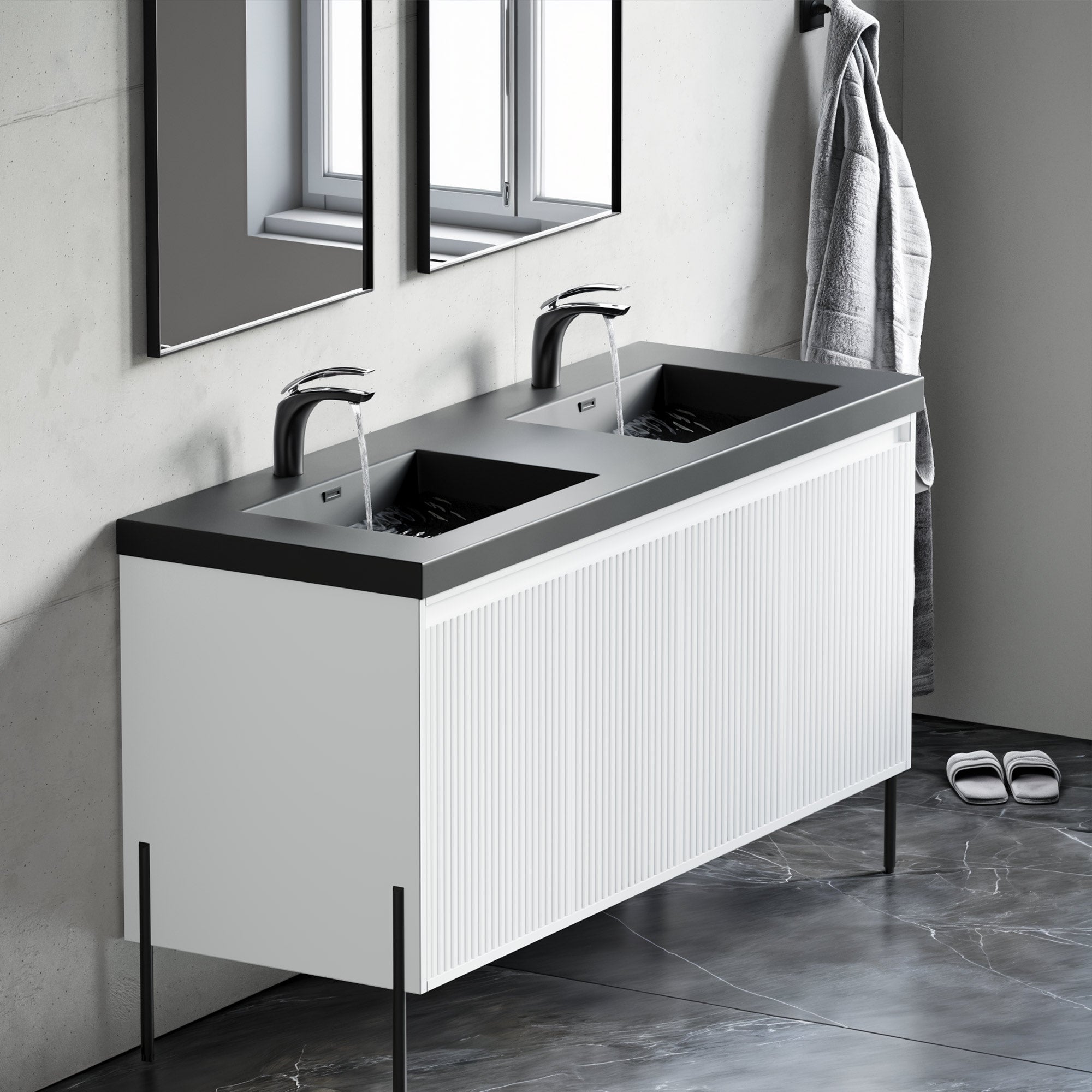 Topmount Bathroom Black Resin Basin 000 6122BP-BL