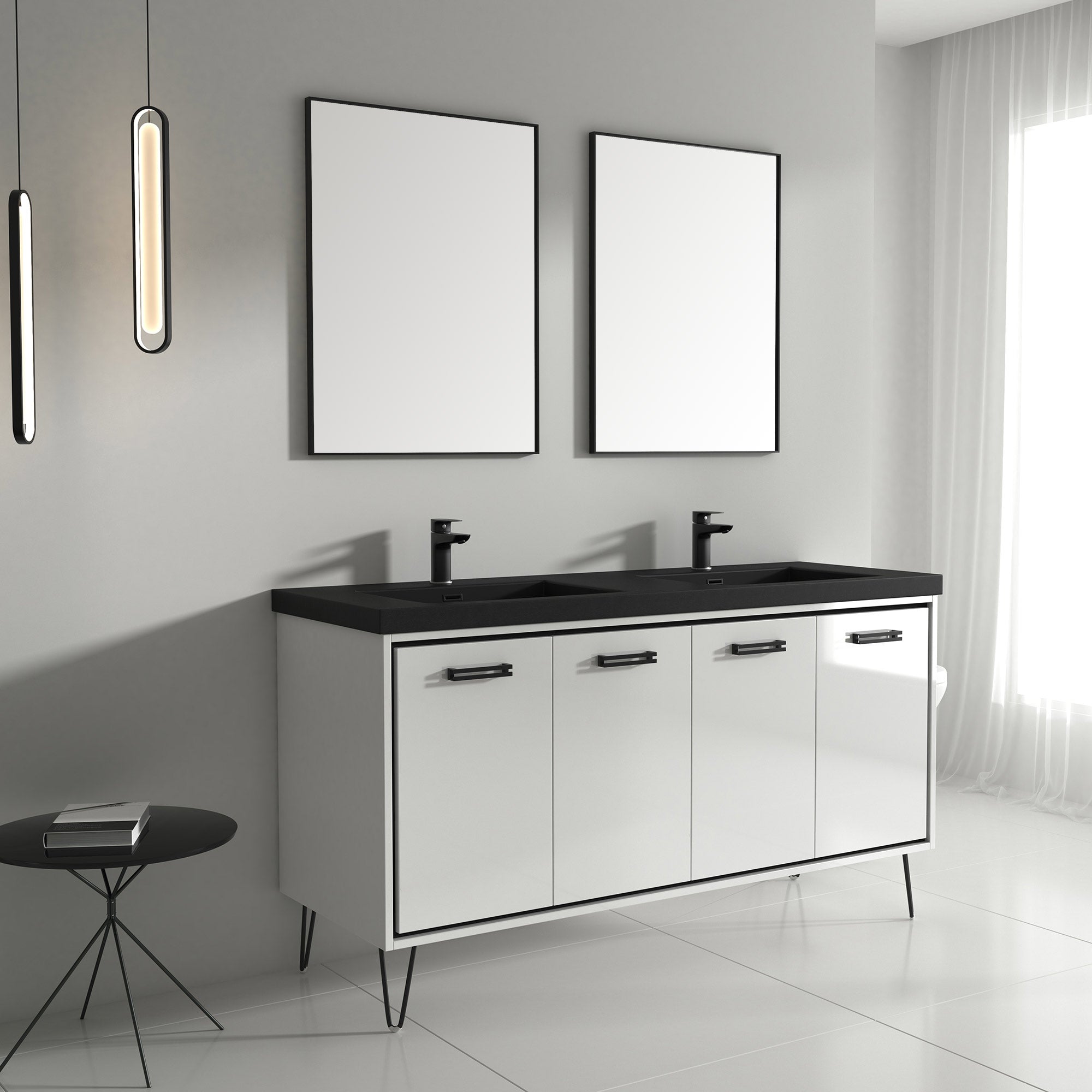 Topmount Bathroom Black Resin Basin 000 6122BP-BL