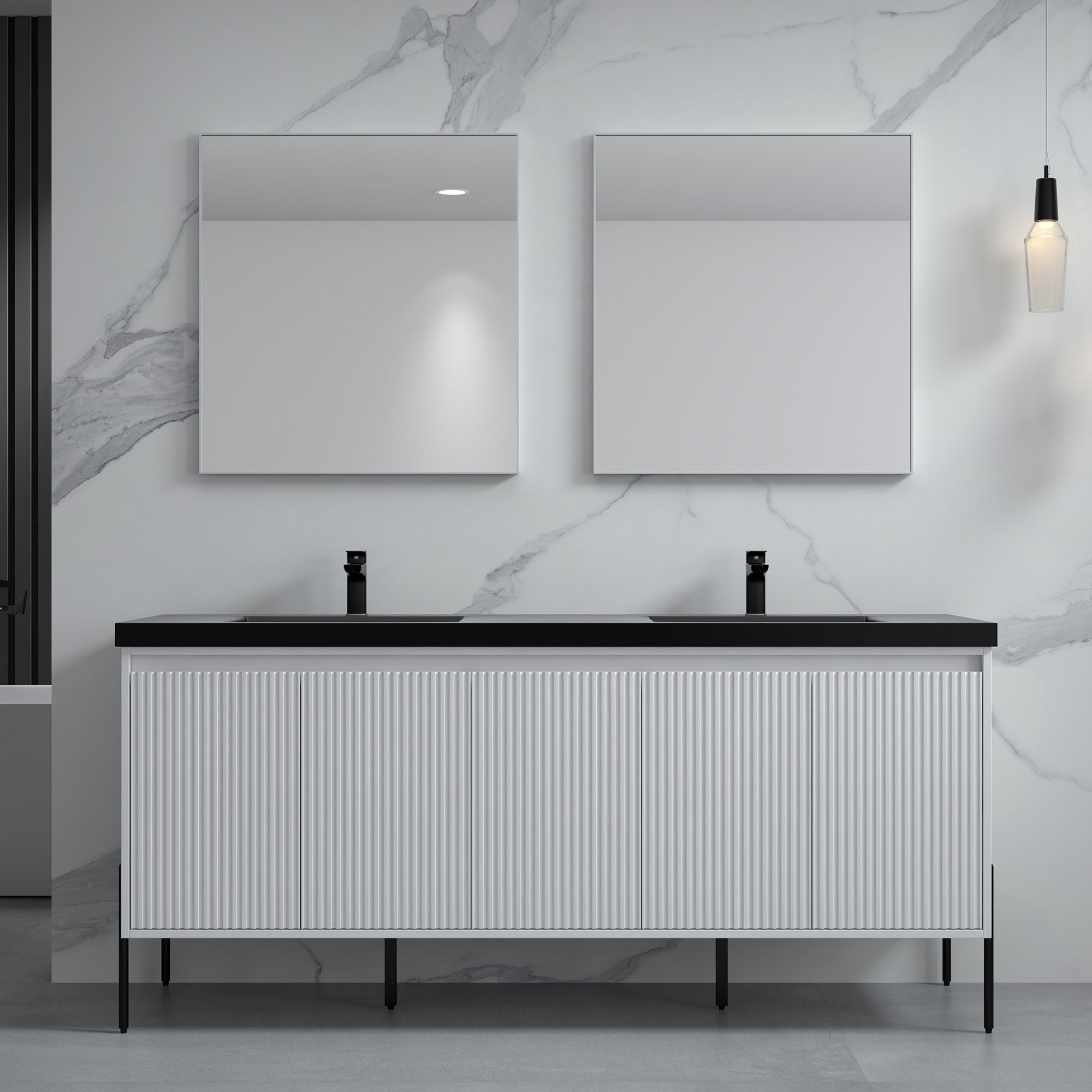 Topmount Bathroom Resin Basin 000 7322BP-BL