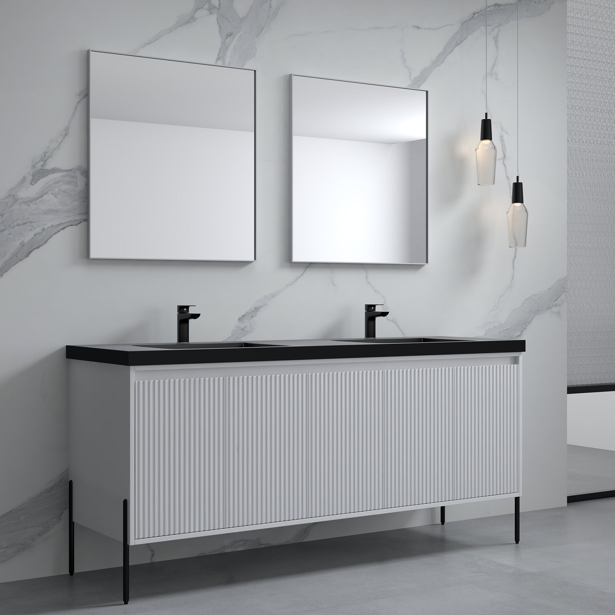 Topmount Bathroom Resin Basin 000 7322BP-BL