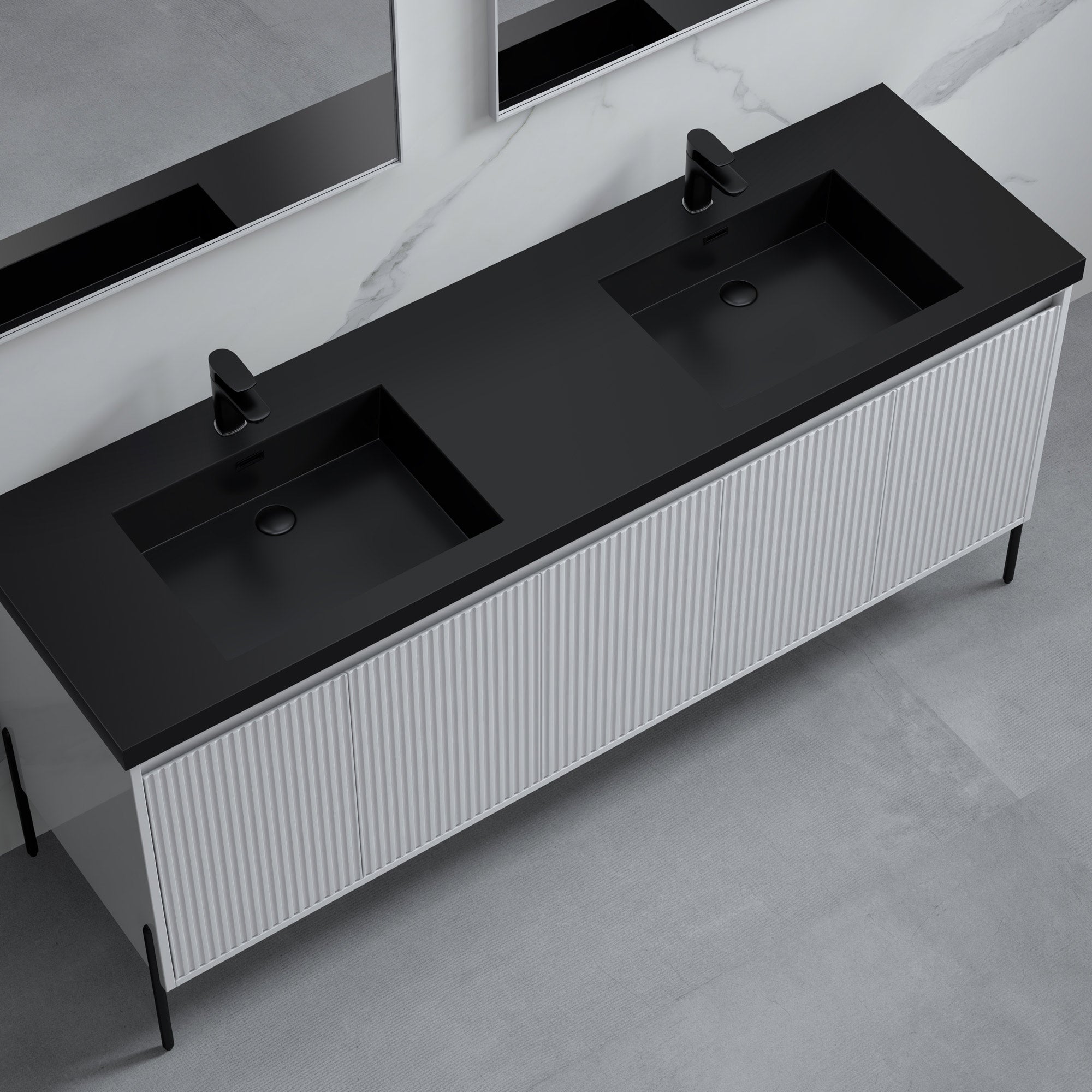 Topmount Bathroom Resin Basin 000 7322BP-BL