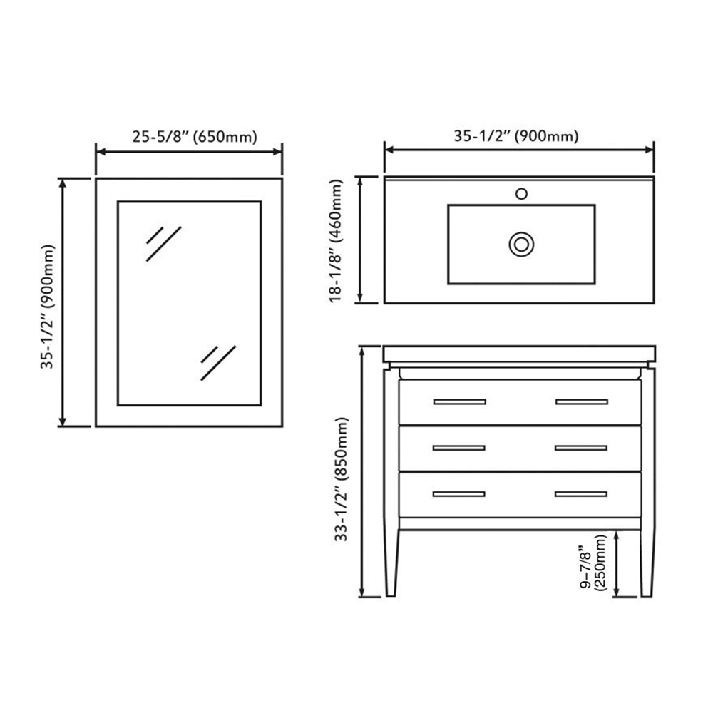 001 Series-36 Inch Vanity