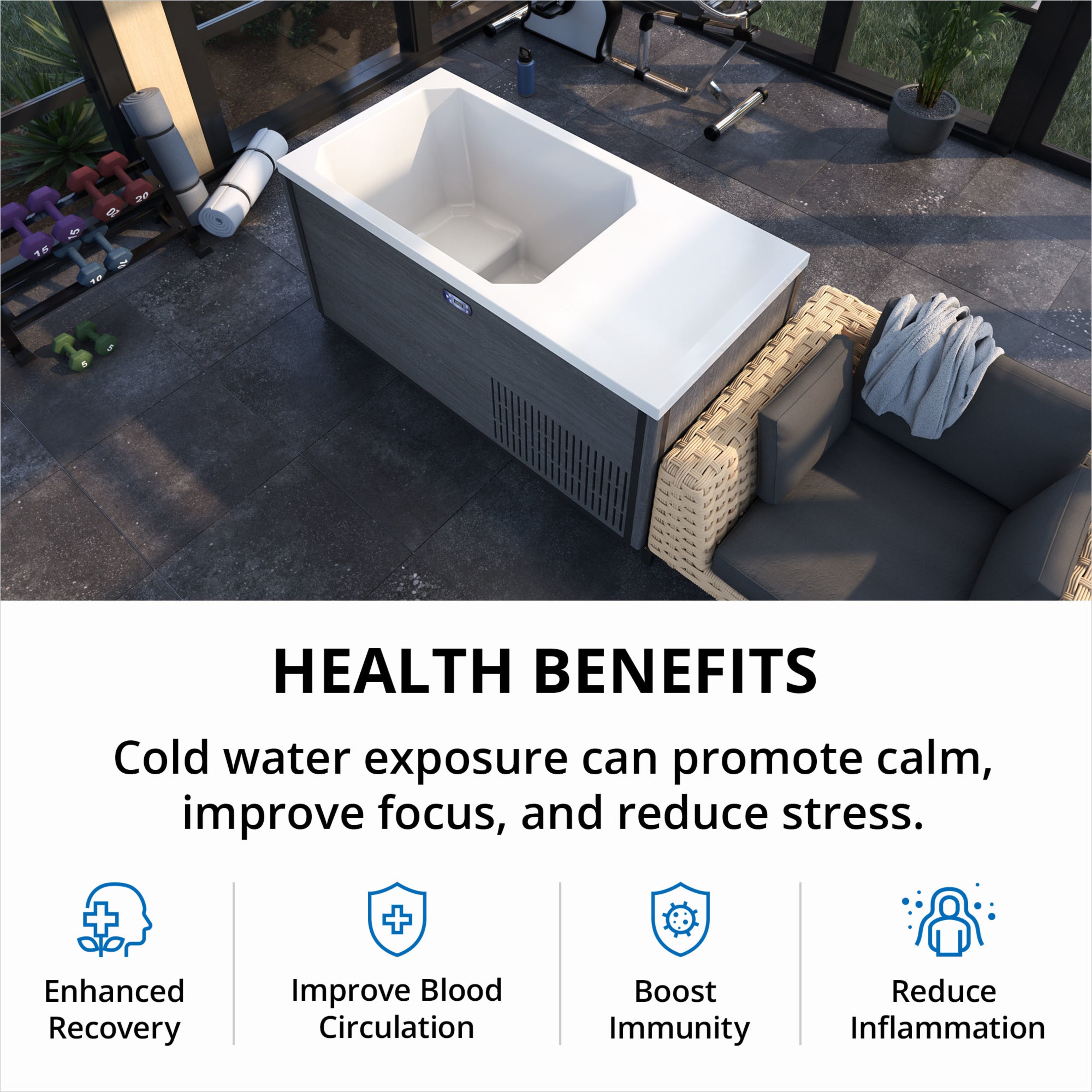 Dreamline Everyday Spa 67 Inch Cold or Hot Plunge Bath