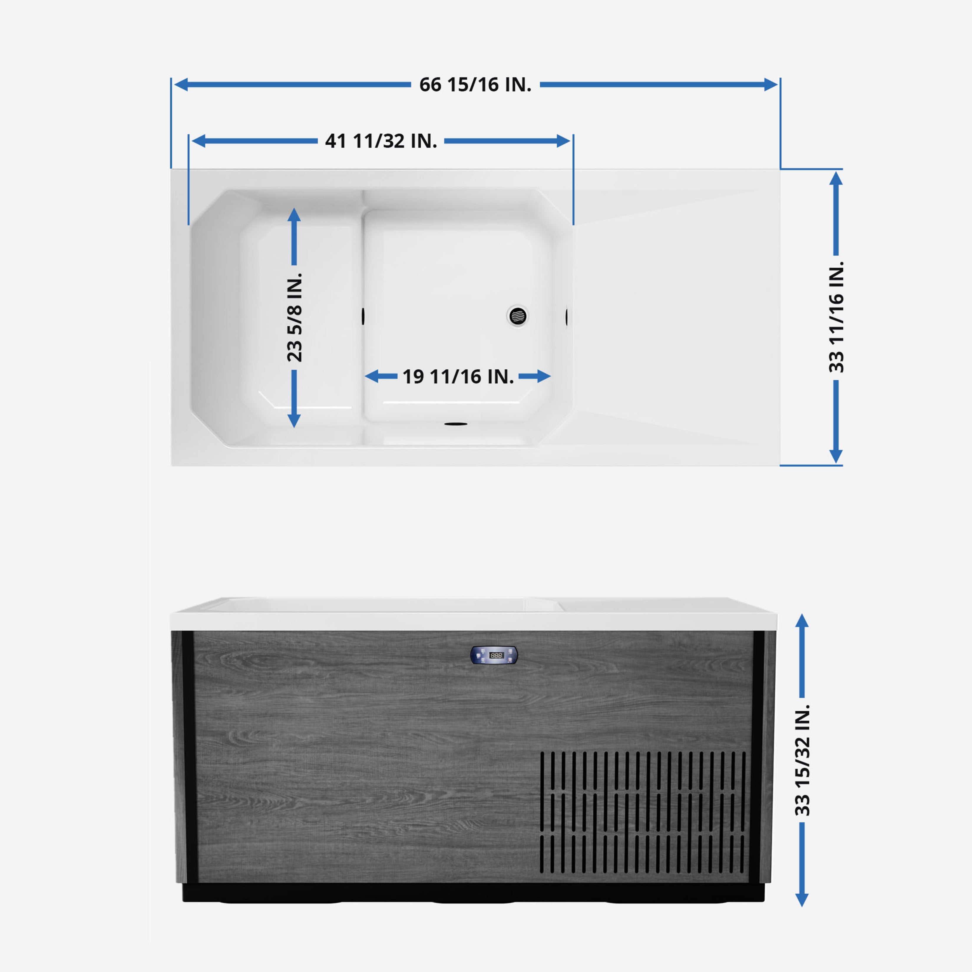 Dreamline Everyday Spa 67 Inch Cold or Hot Plunge Bath