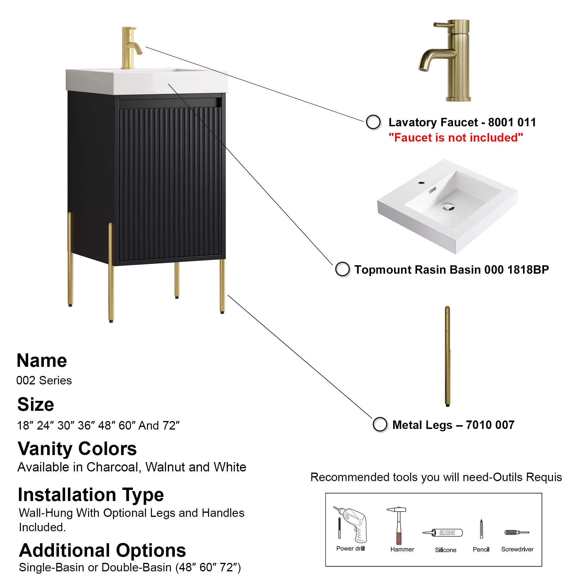 002 Series - 18 Inch Vanity