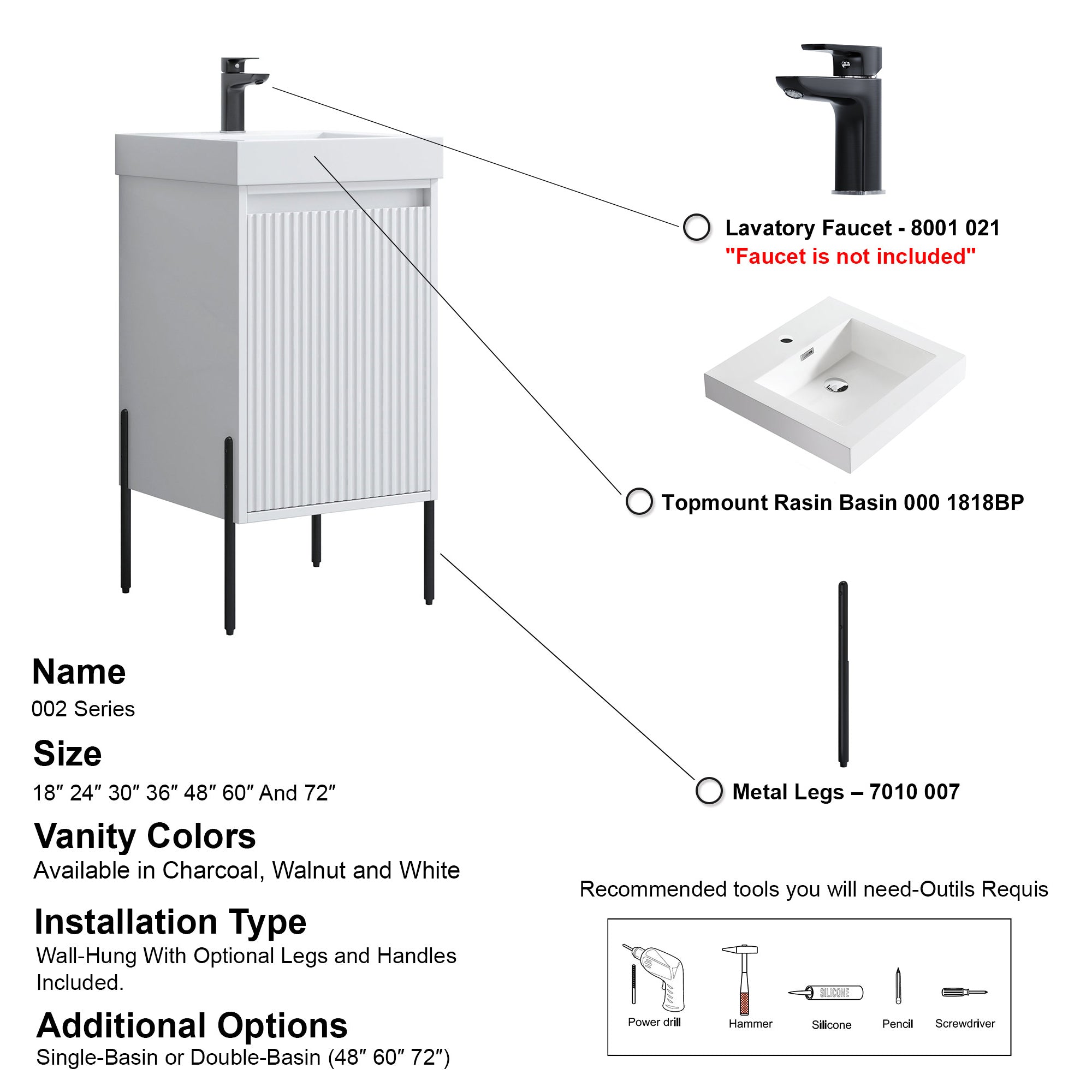 002 Series - 18 Inch Vanity