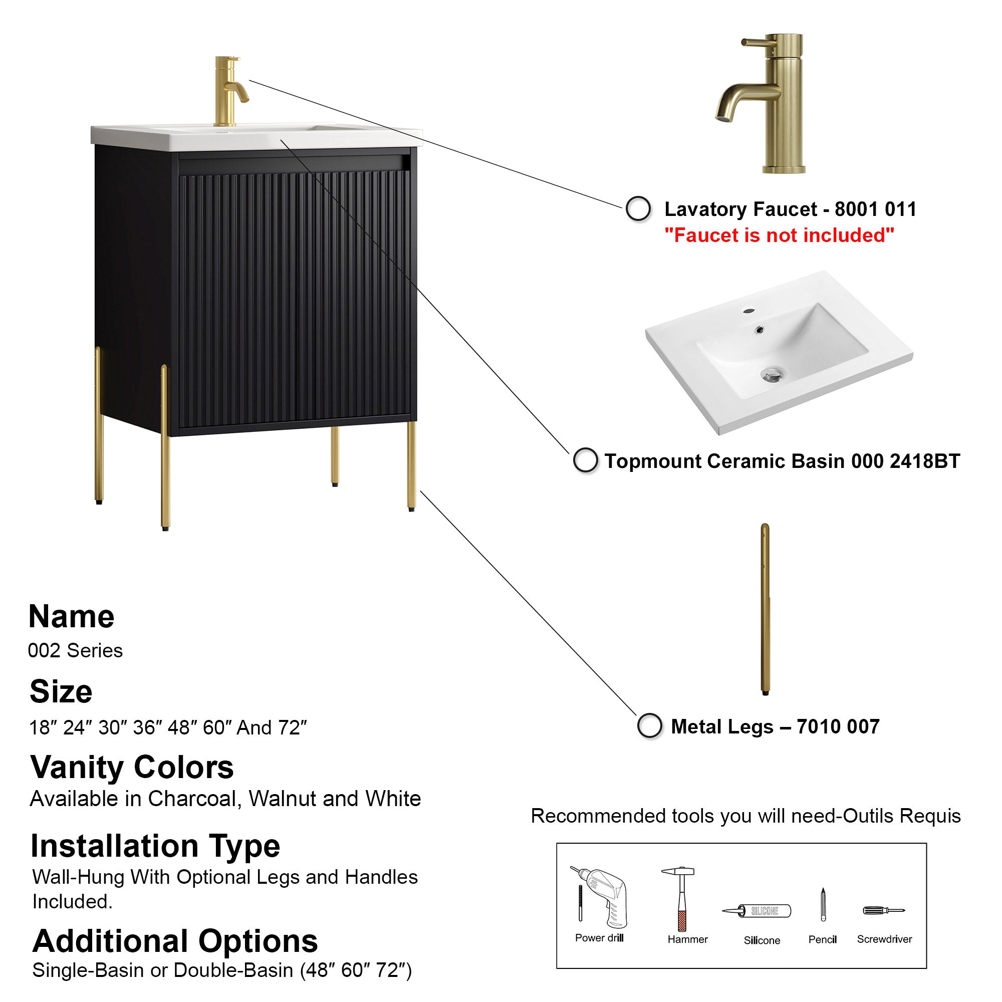 002 Series - 24 Inch Vanity