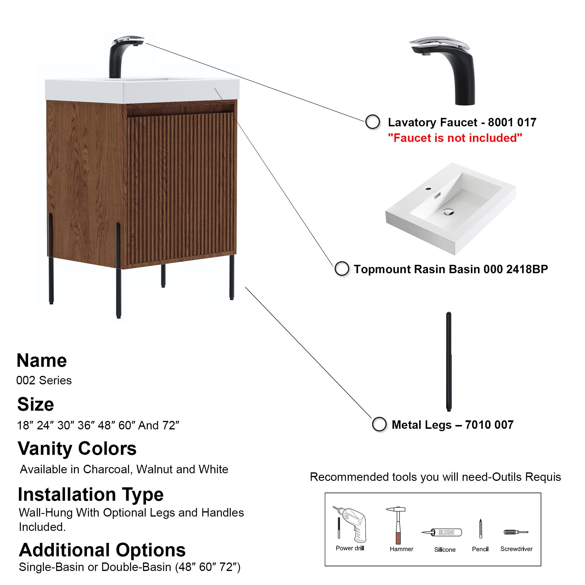 002 Series - 24 Inch Vanity