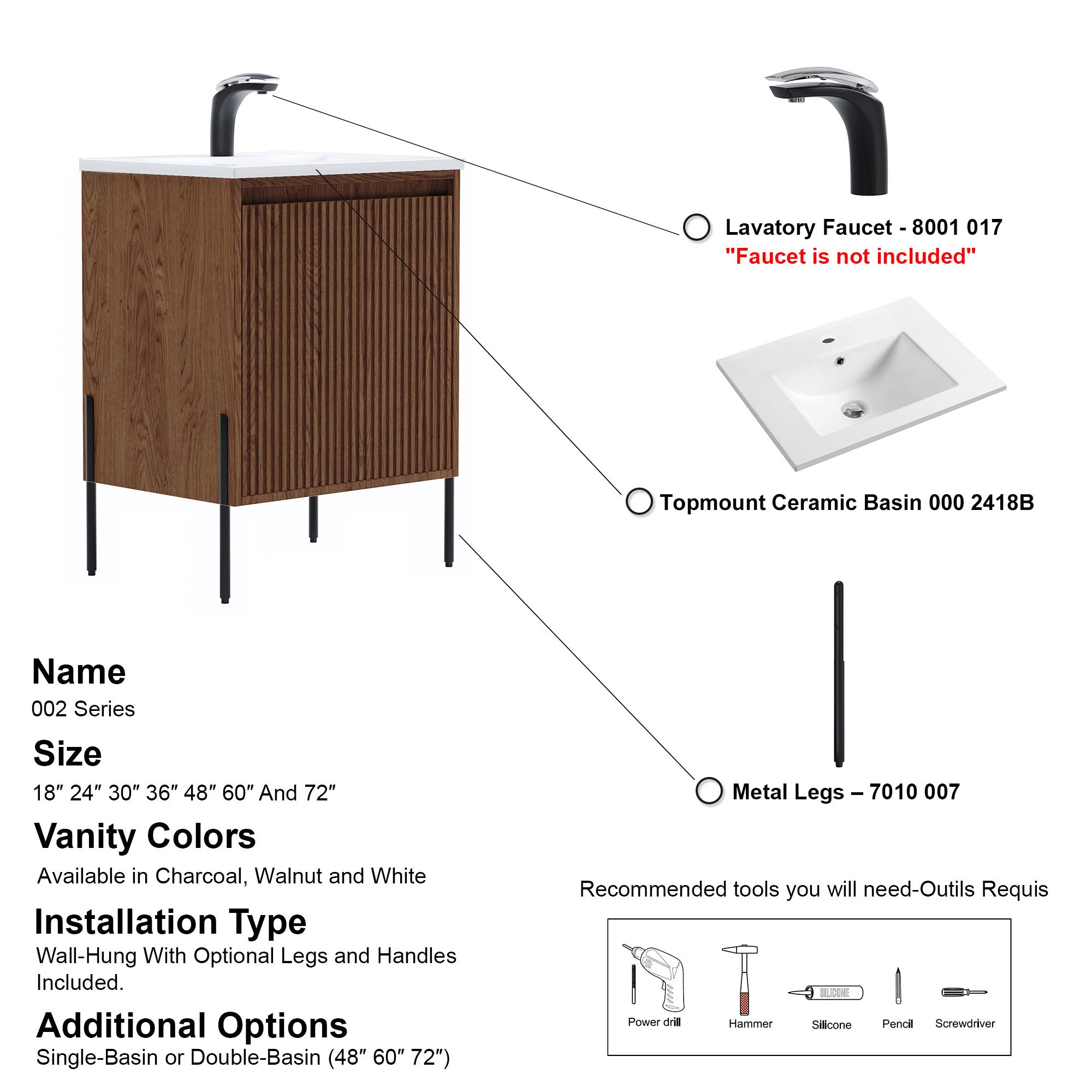 002 Series - 24 Inch Vanity