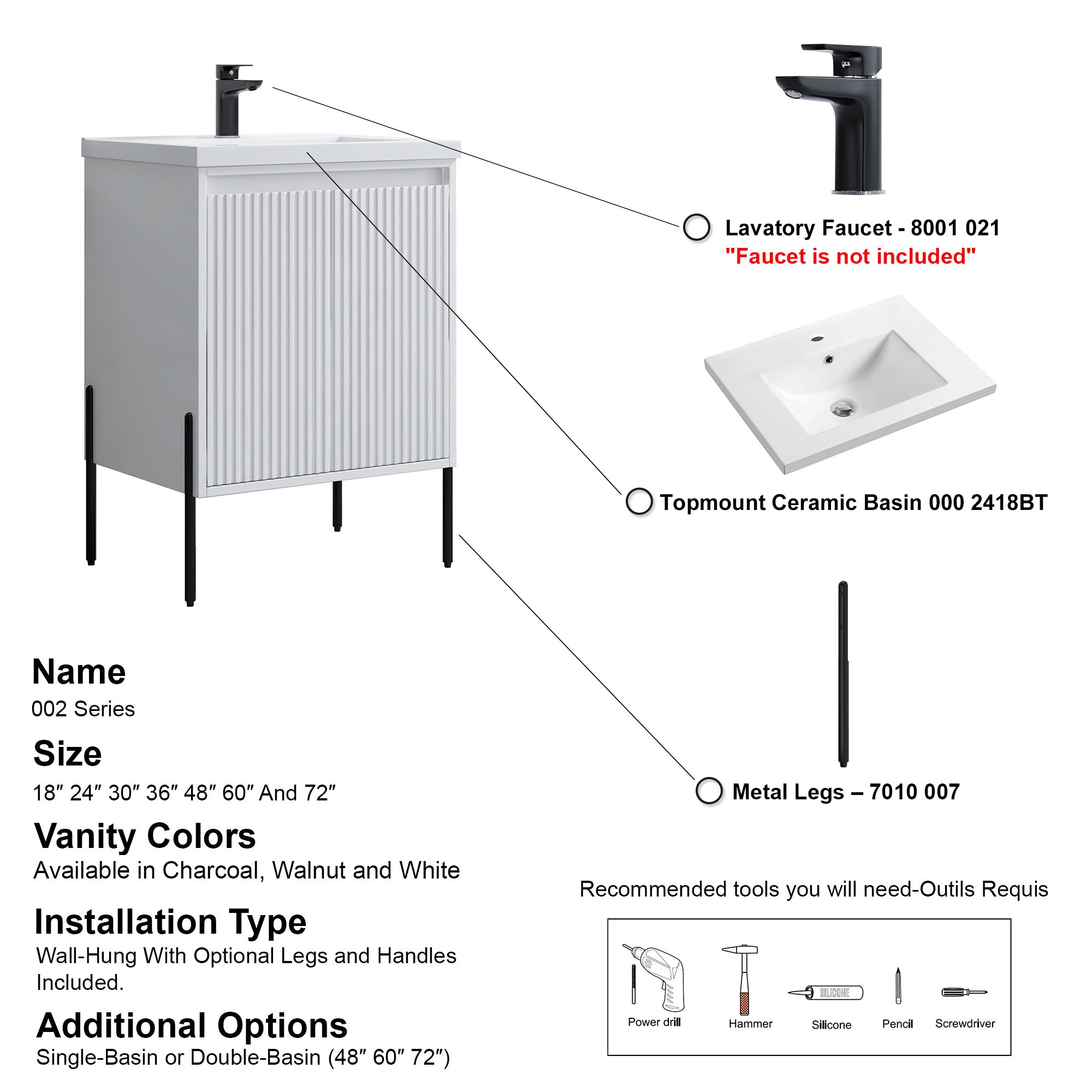 002 Series - 24 Inch Vanity