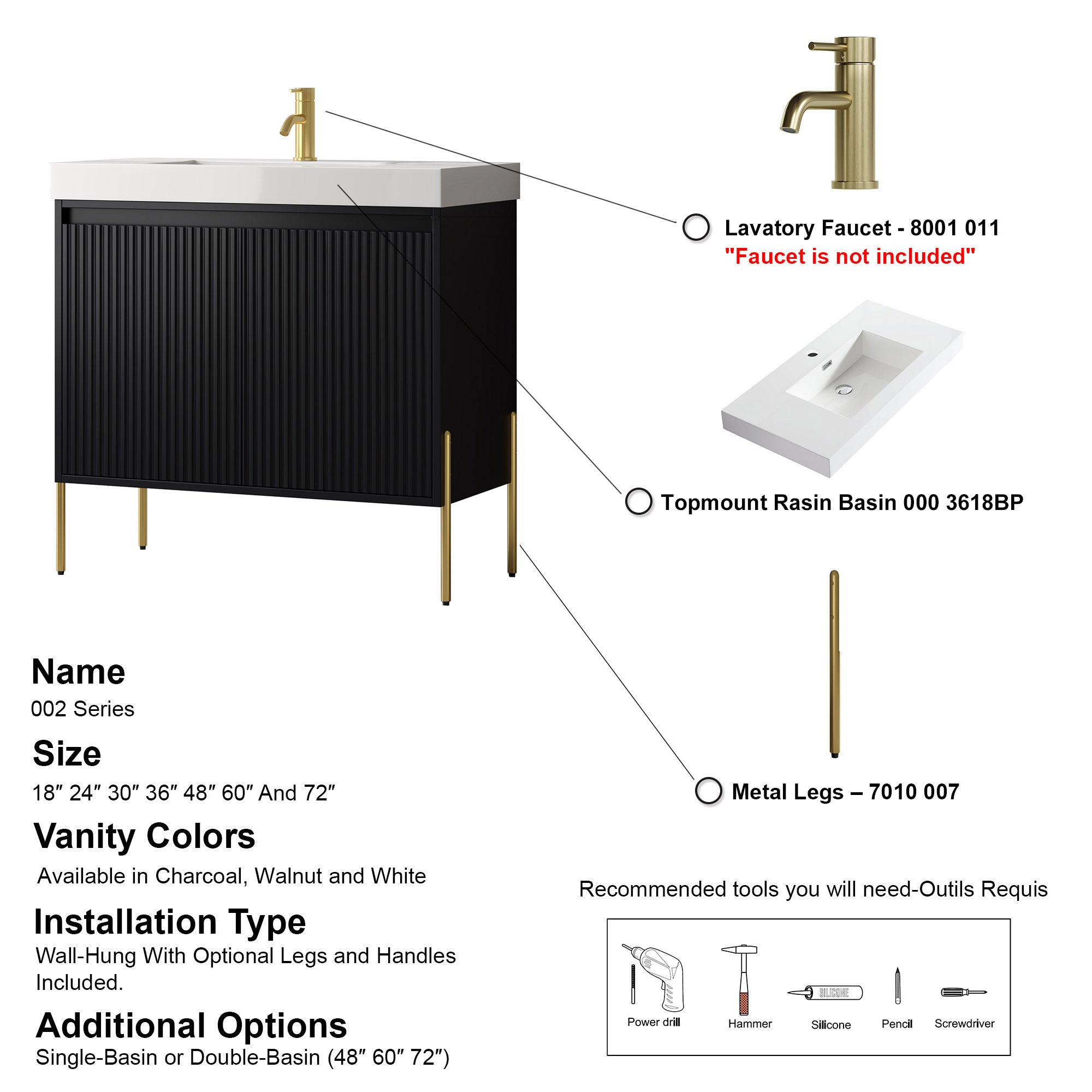 002 Series - 36 Inch Vanity