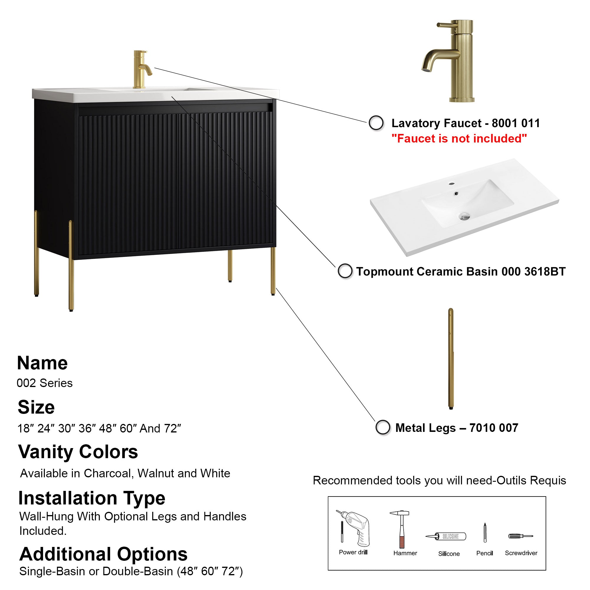 002 Series - 36 Inch Vanity