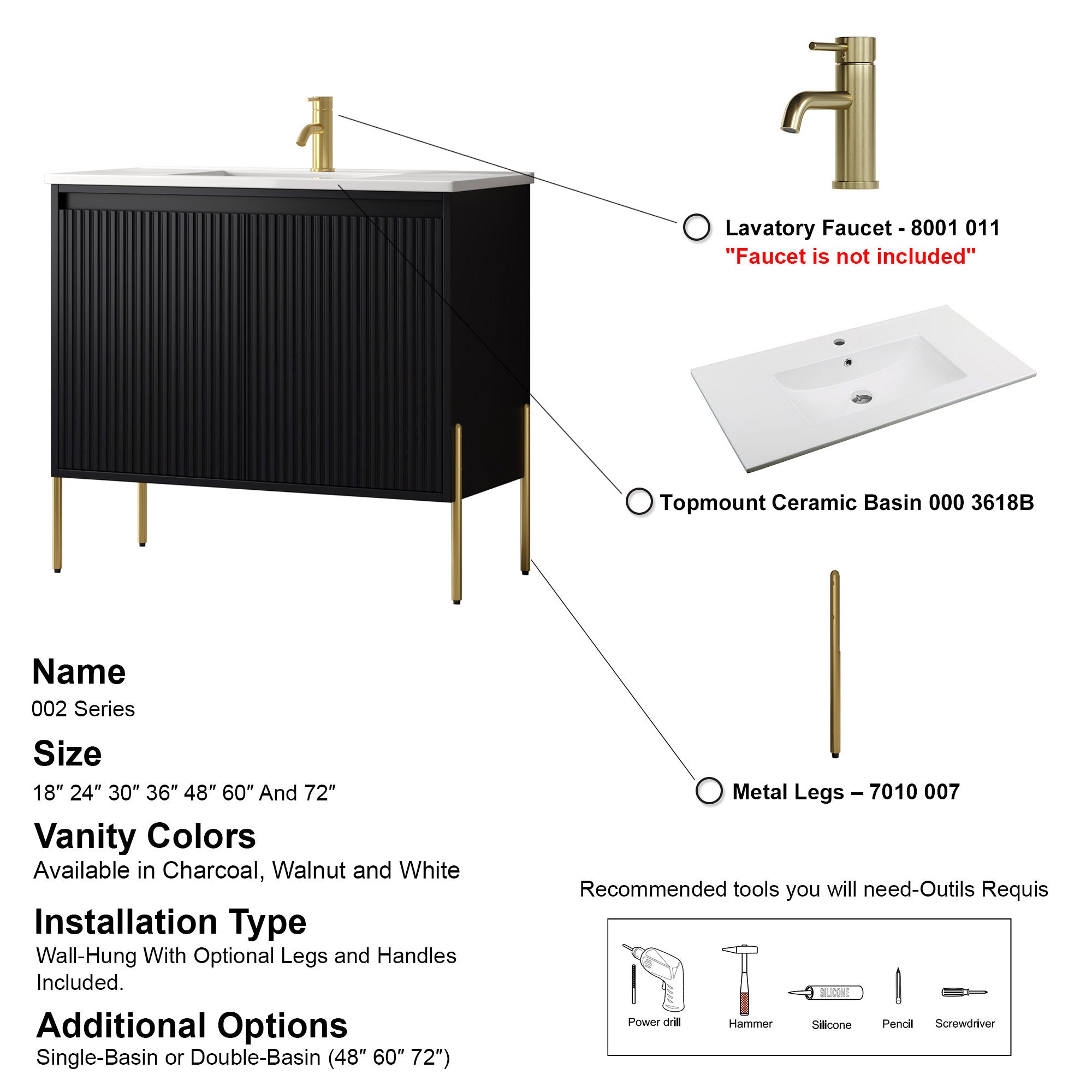002 Series - 36 Inch Vanity