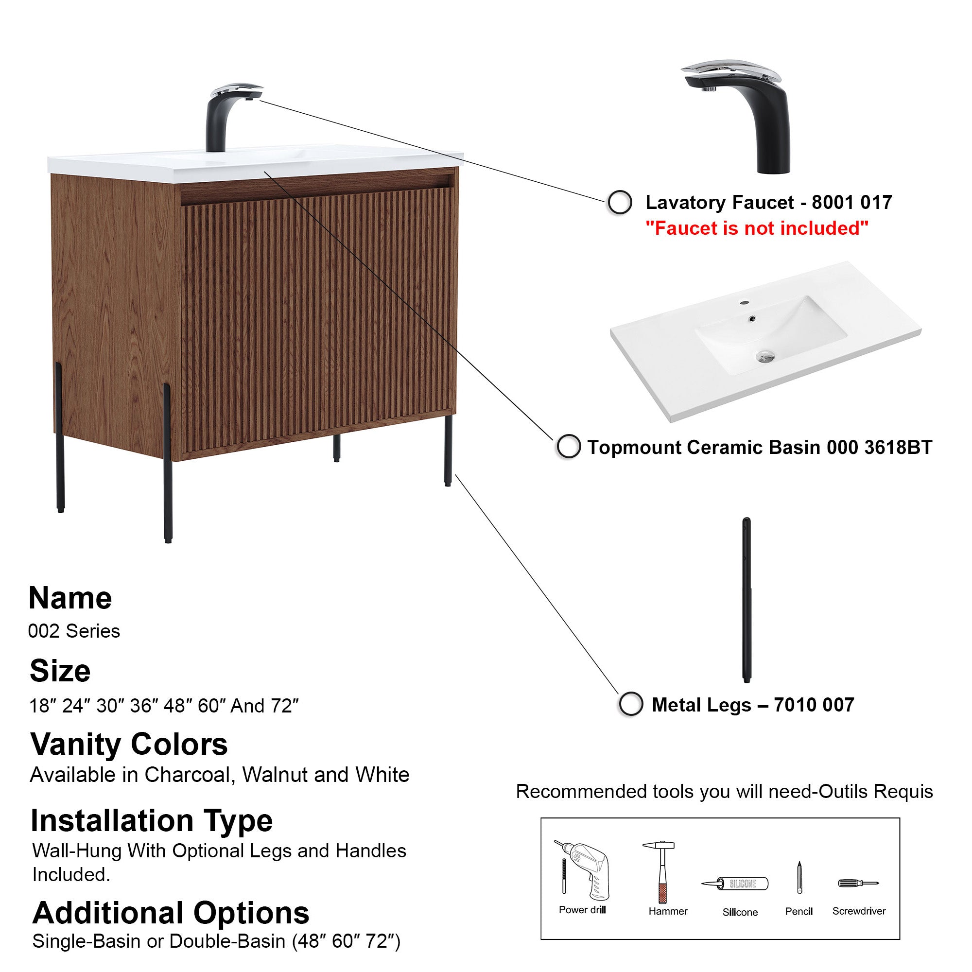 002 Series - 36 Inch Vanity