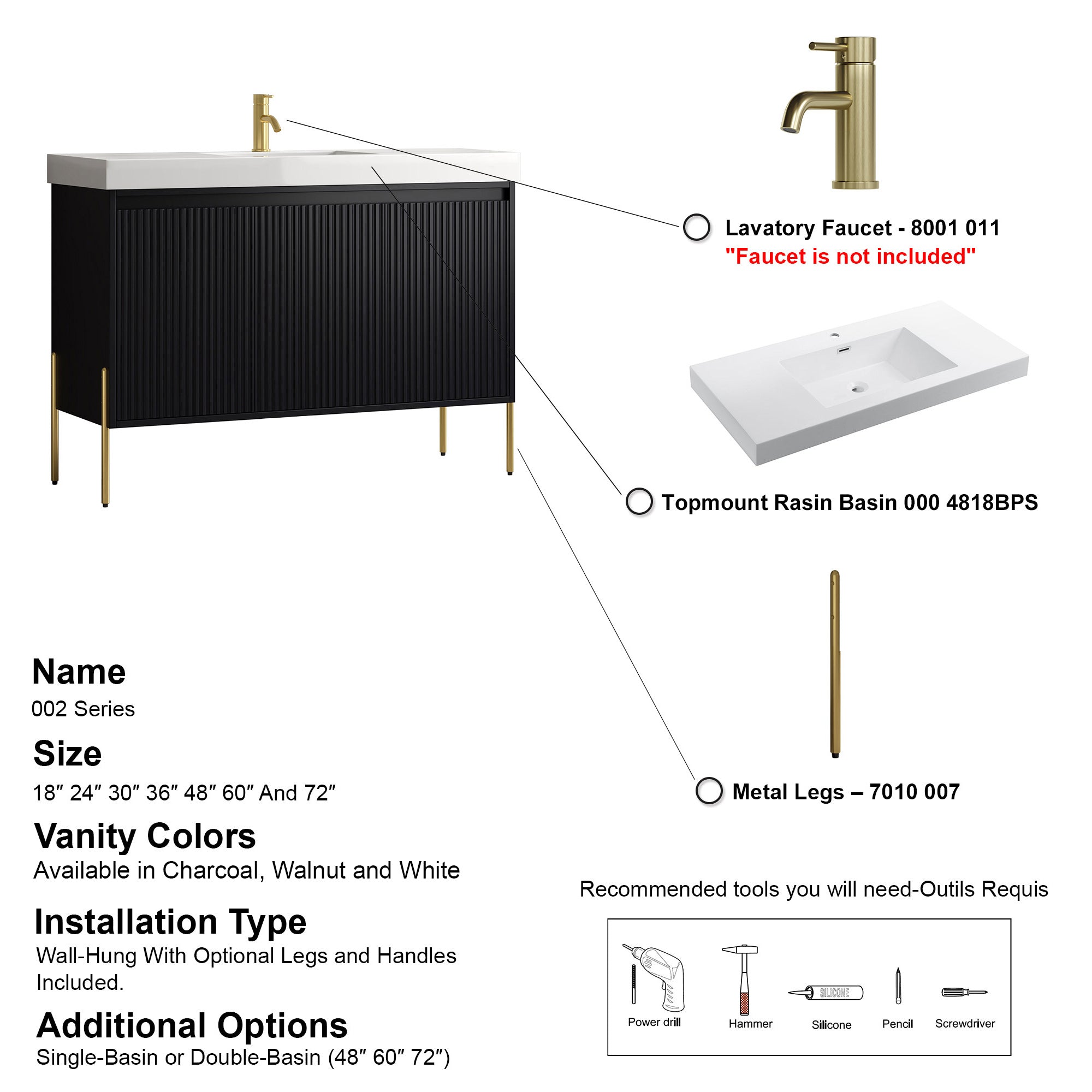002 Series - 48 Inch Vanity