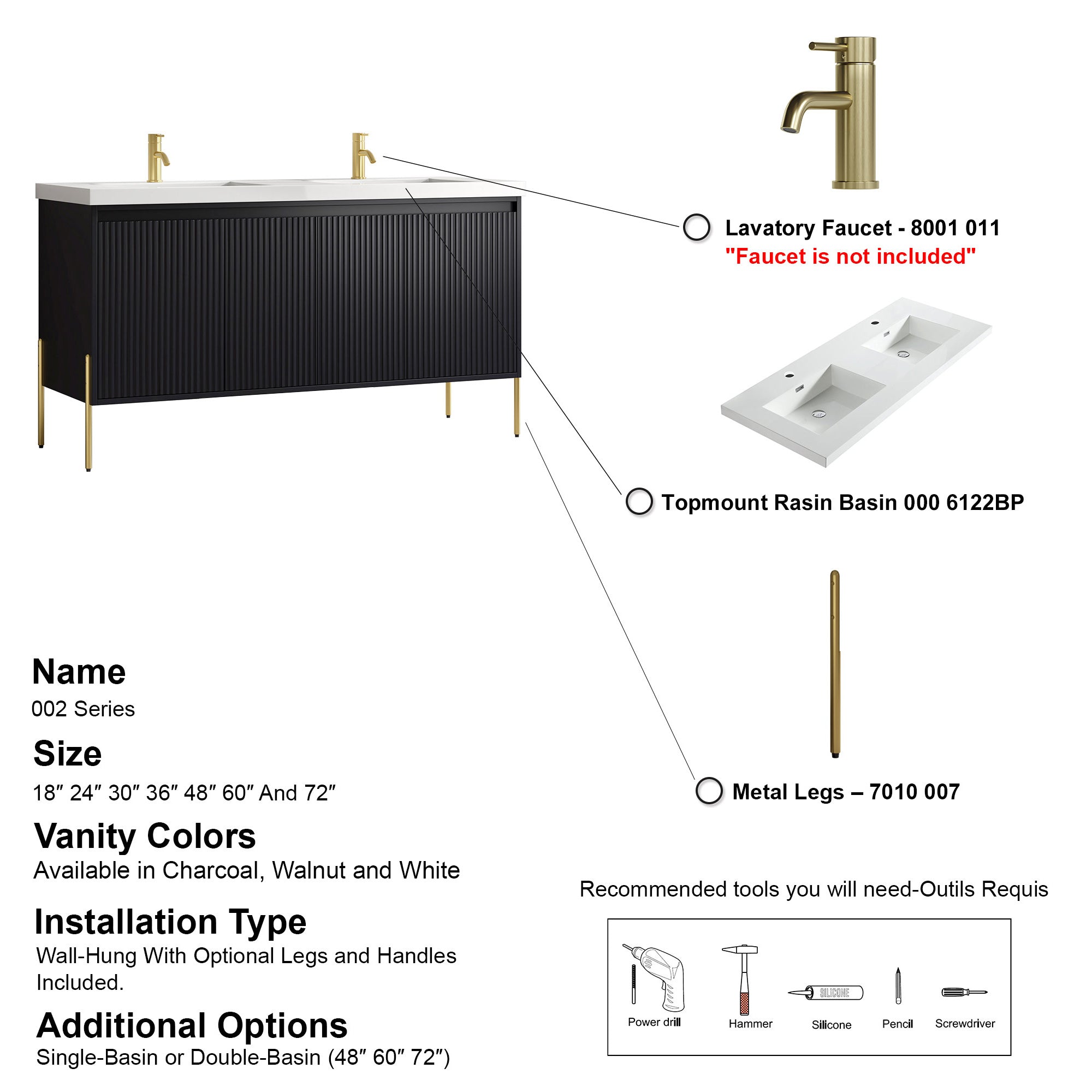 002 Series - 60 Inch Vanity