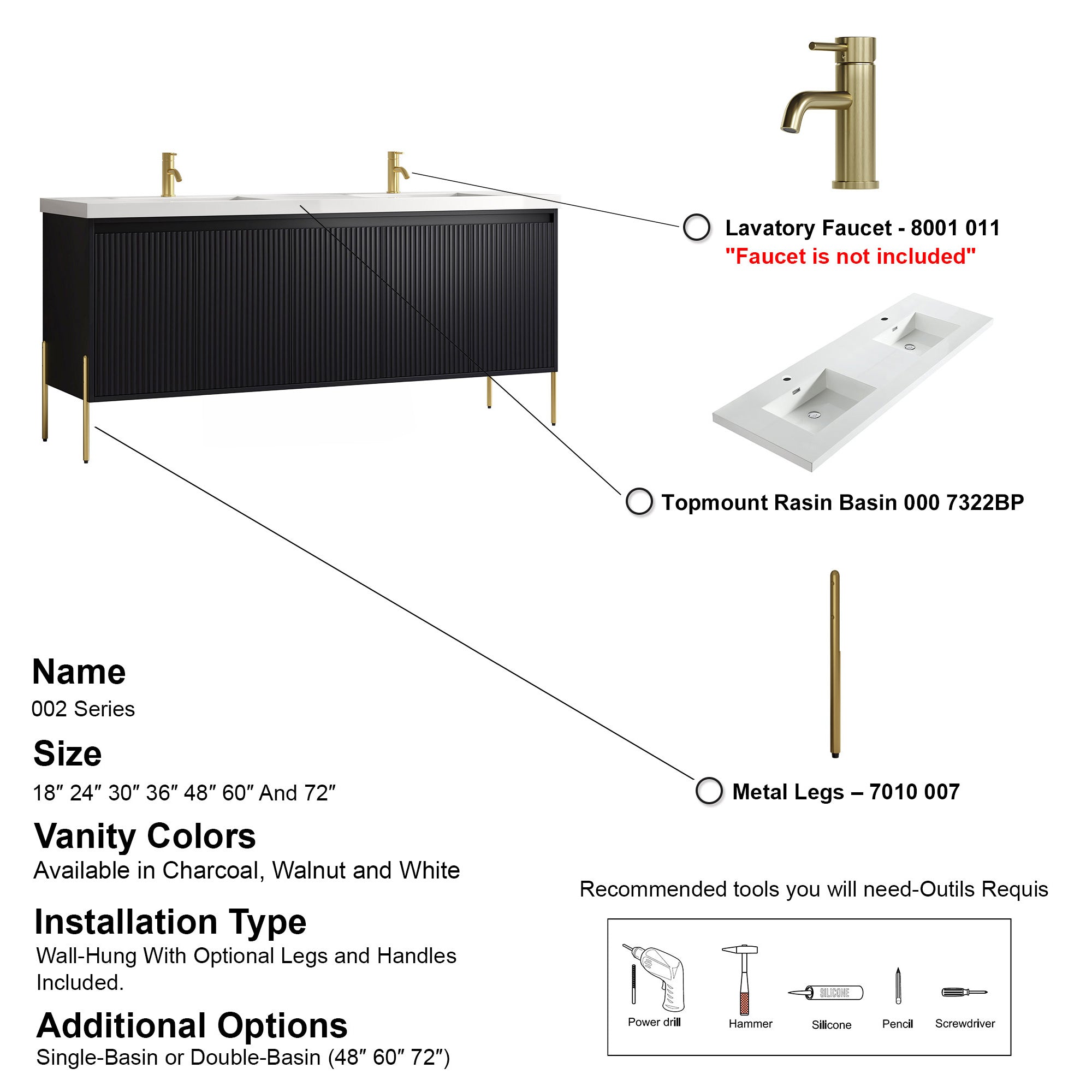 002 Series - 72 Inch Vanity
