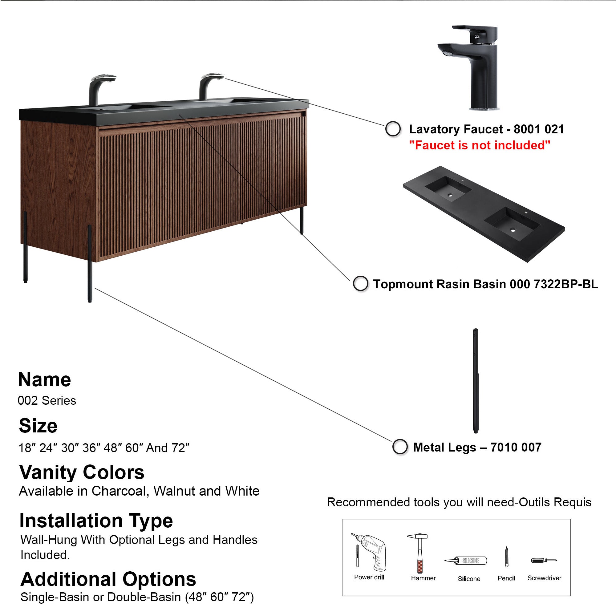 002 Series - 72 Inch Vanity