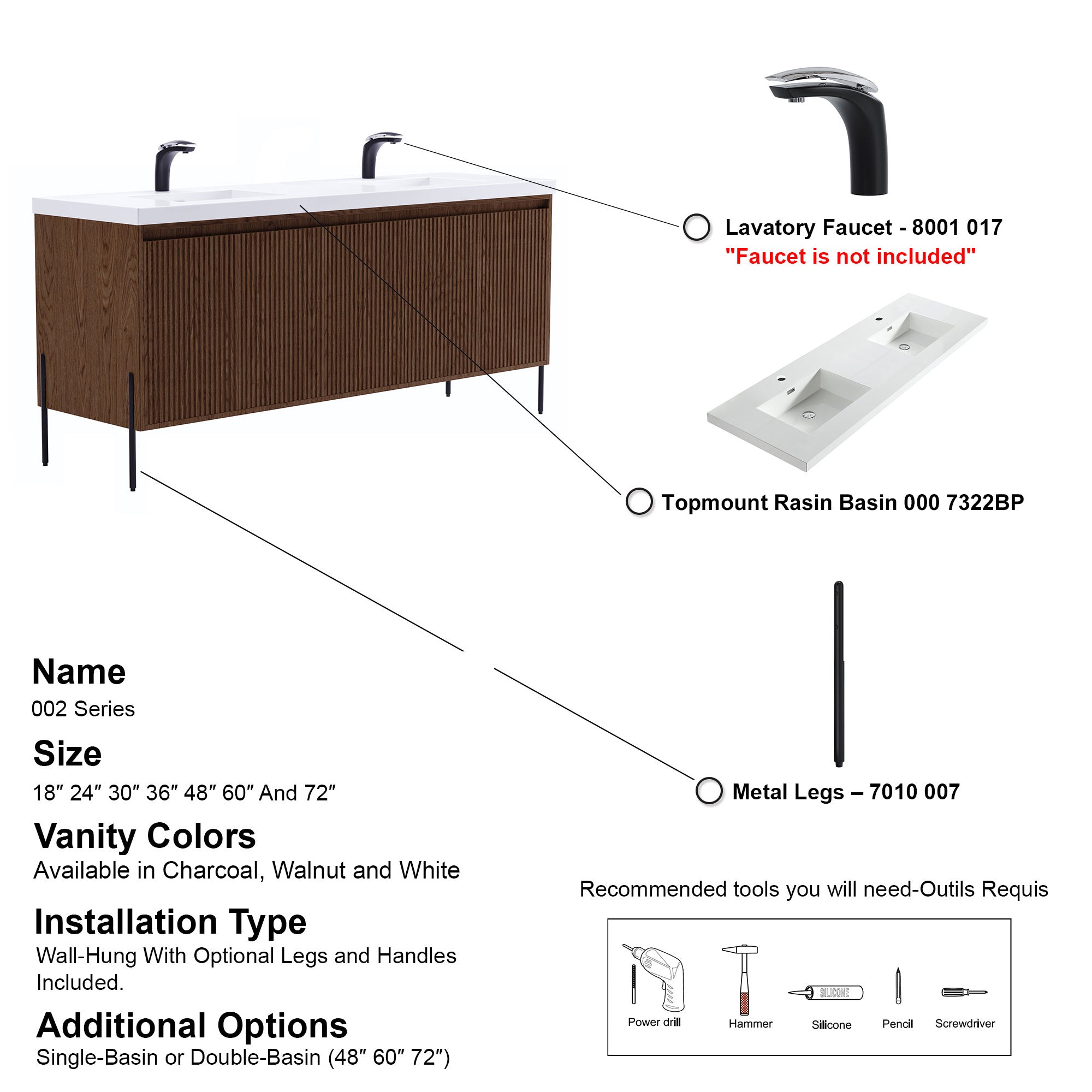 002 Series - 72 Inch Vanity