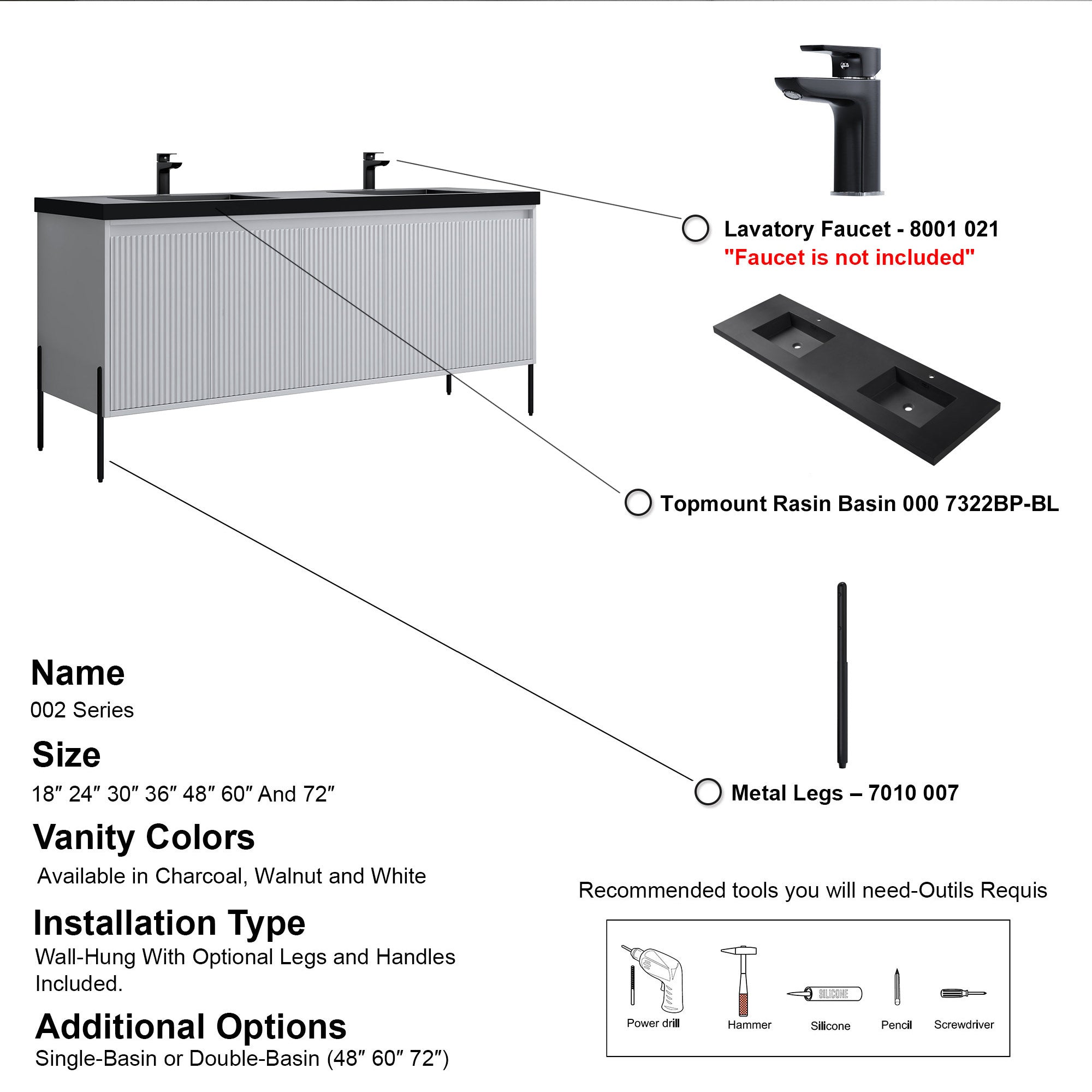 002 Series - 72 Inch Vanity