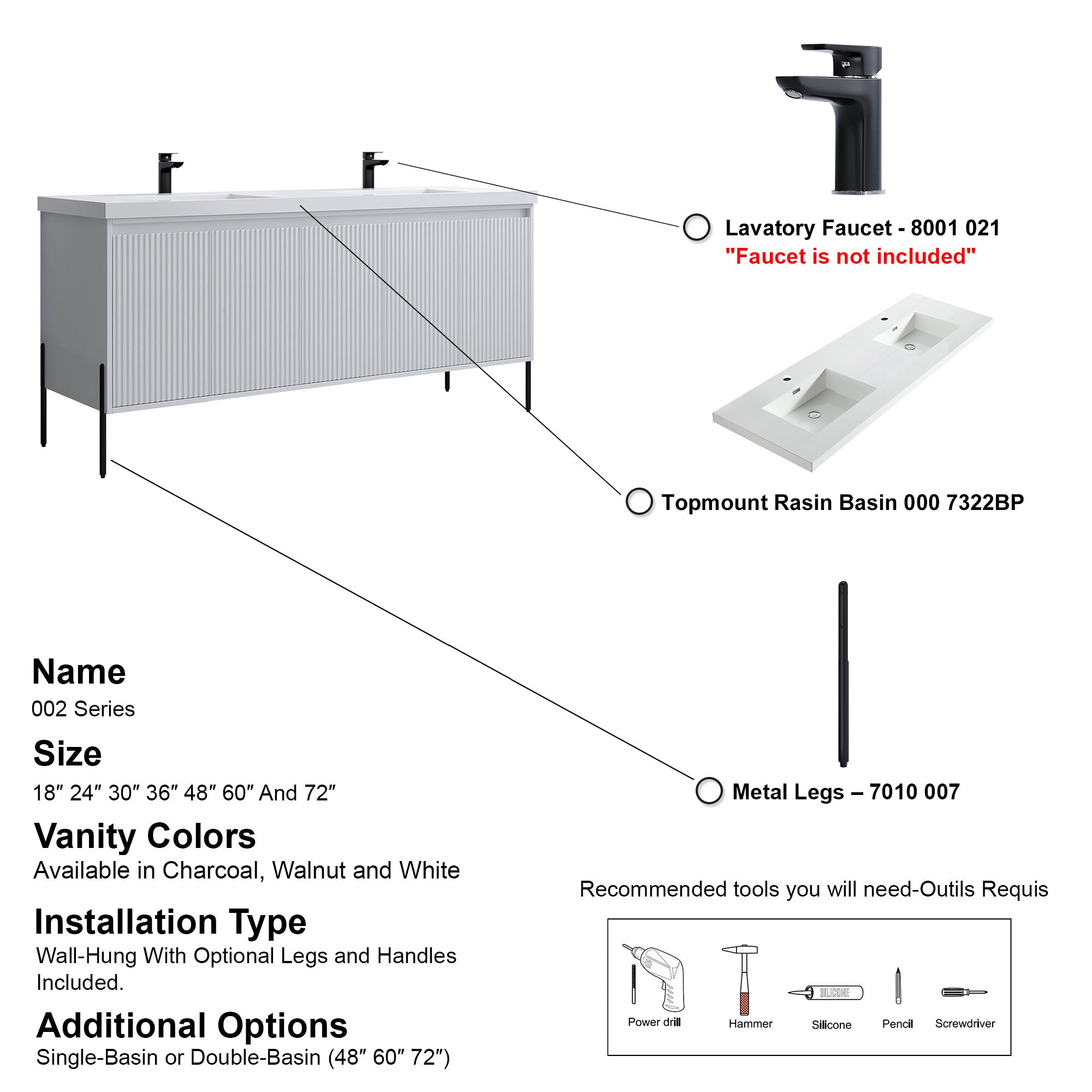 002 Series - 72 Inch Vanity