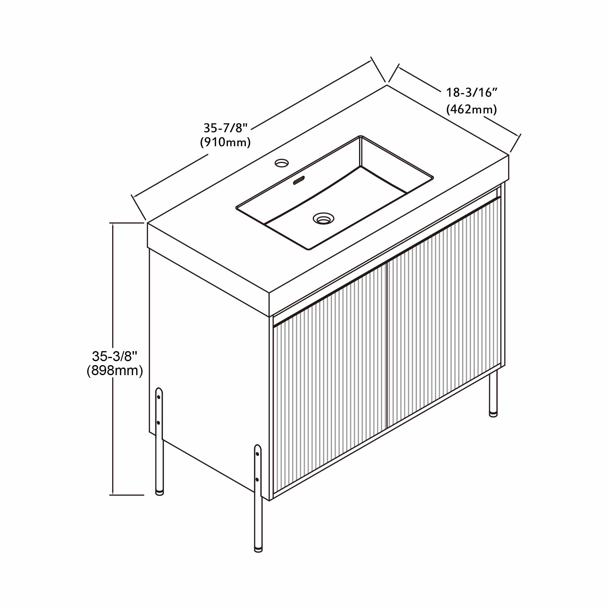 002 Series - 36 Inch Vanity