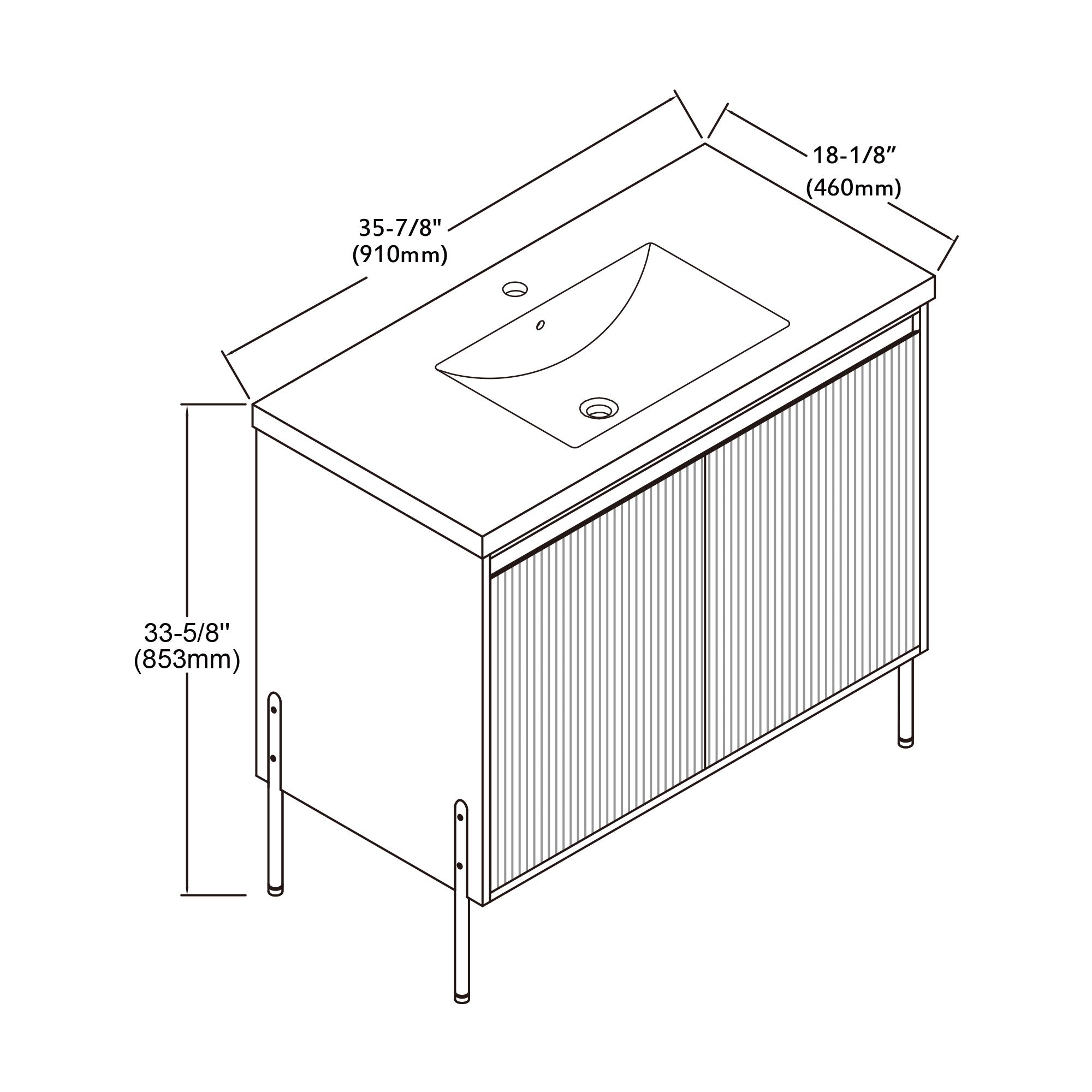 002 Series - 36 Inch Vanity