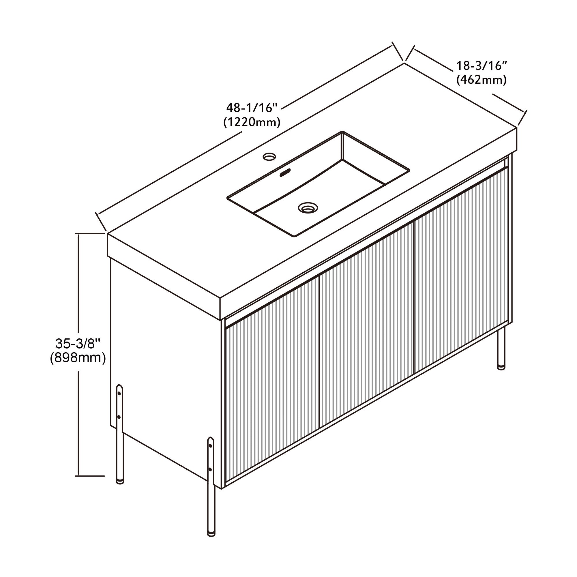 002 Series - 48 Inch Vanity