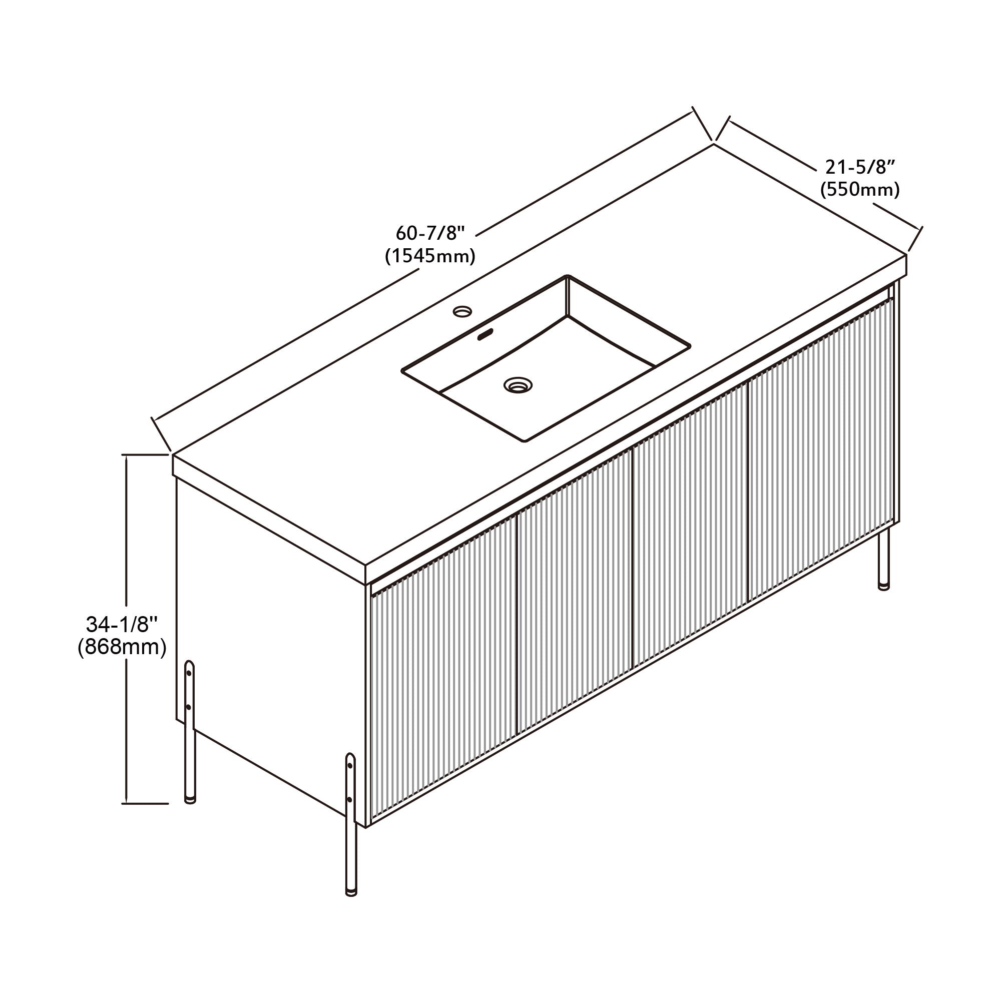 002 Series - 60 Inch Vanity