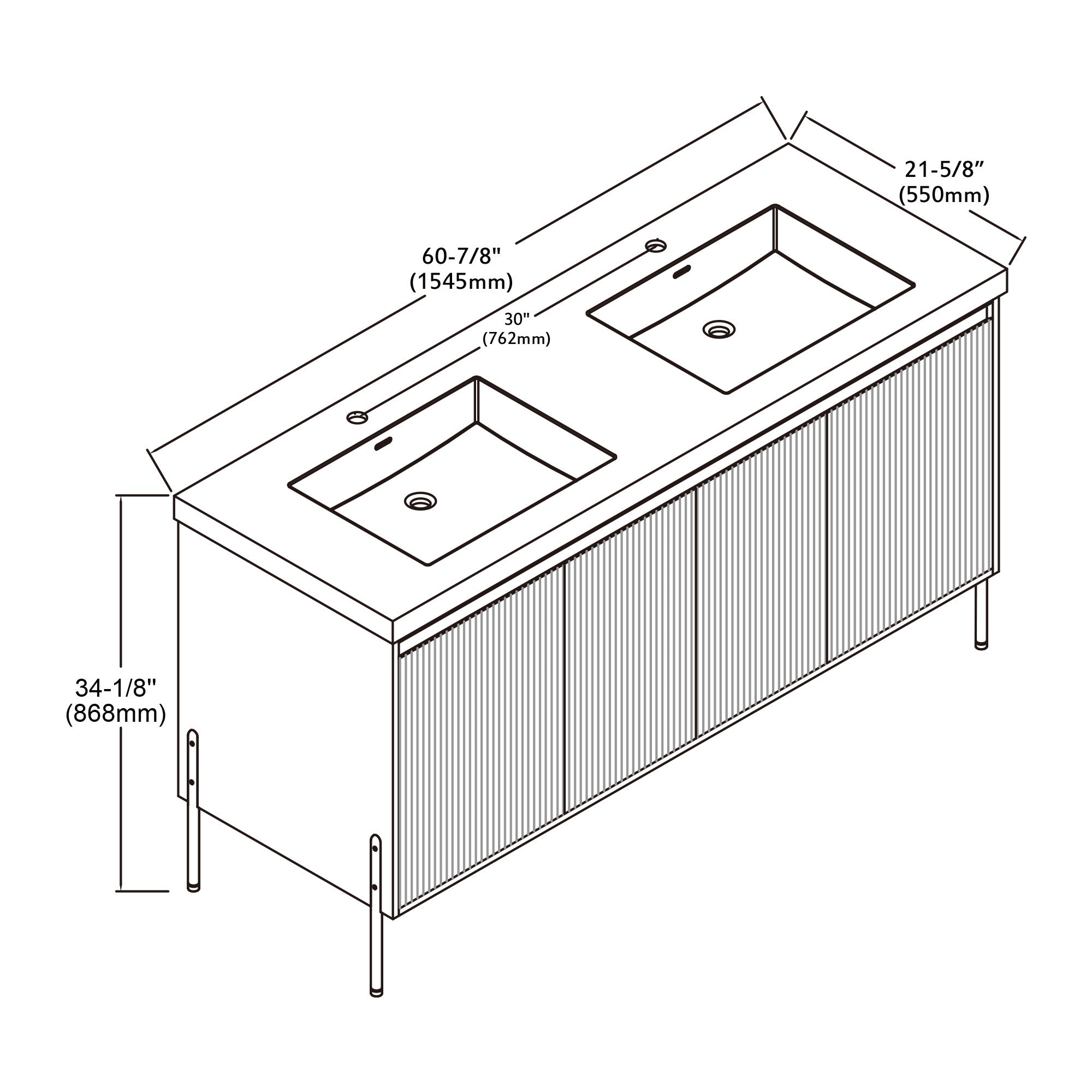 002 Series - 60 Inch Vanity