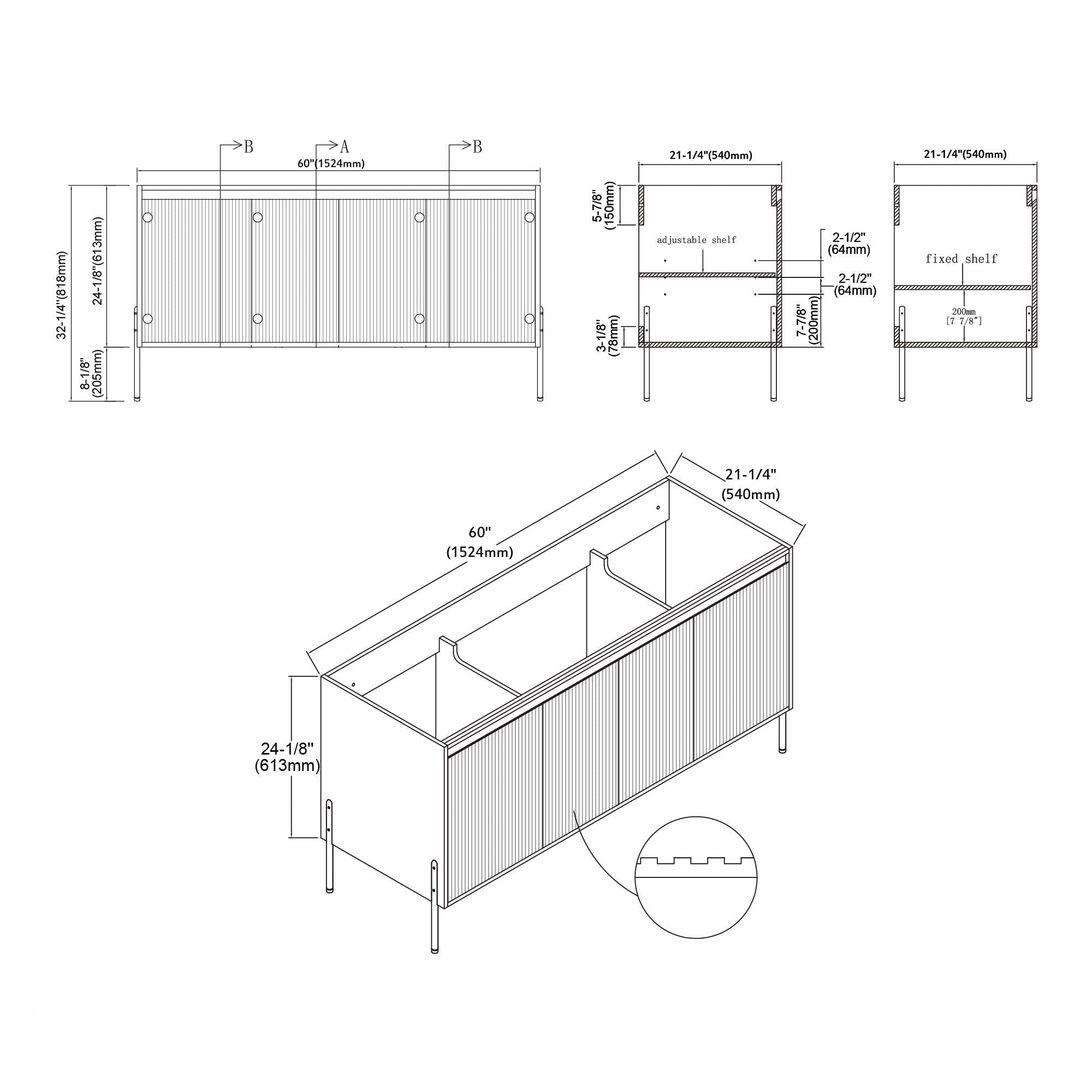 002 Series - 60 Inch Vanity